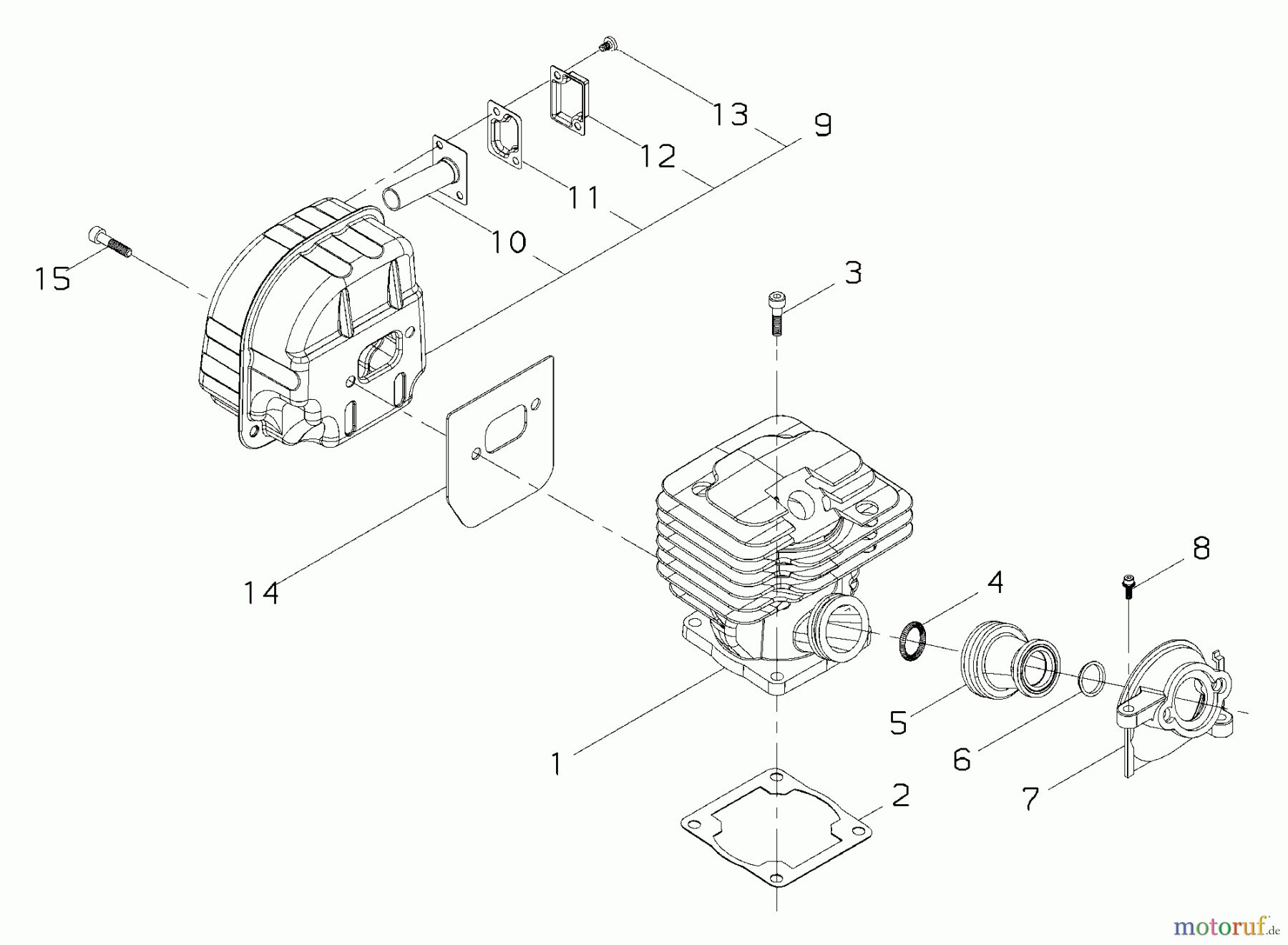  Shindaiwa Sägen, Motorsägen 446S - Shindaiwa Chainsaw (EPA) Cylinder, Muffler