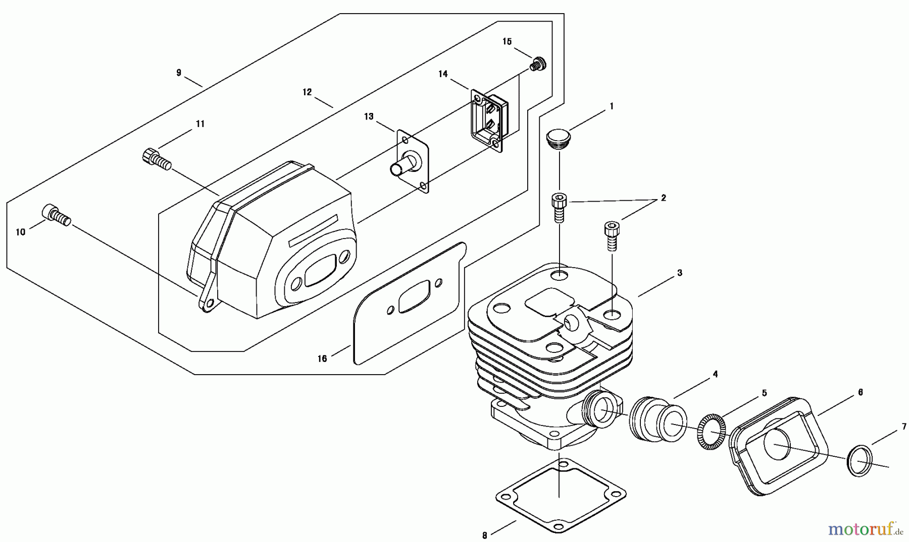  Shindaiwa Sägen, Motorsägen 488 - Shindaiwa Chainsaw, Cylinder / Muffler