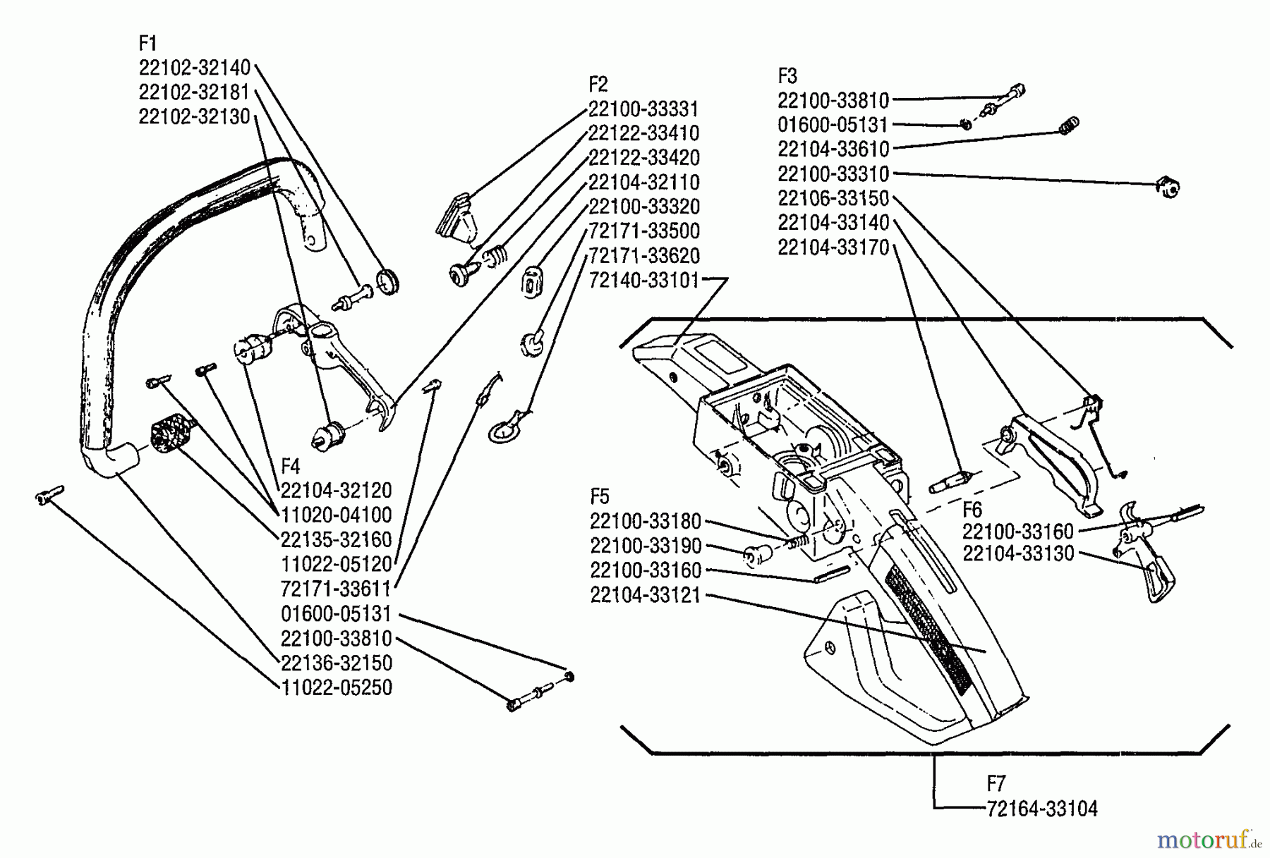  Shindaiwa Sägen, Motorsägen 500 - Shindaiwa Chainsaw Rear Handle Assembly