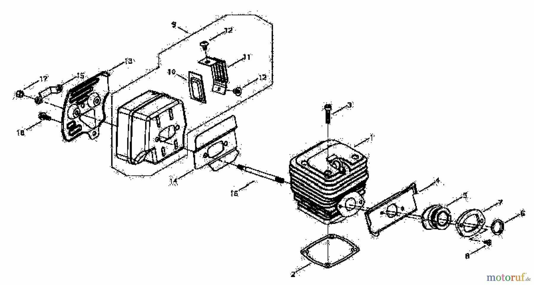  Shindaiwa Sägen, Motorsägen 577P - Shindaiwa Chainsaw Cylinder, Muffler