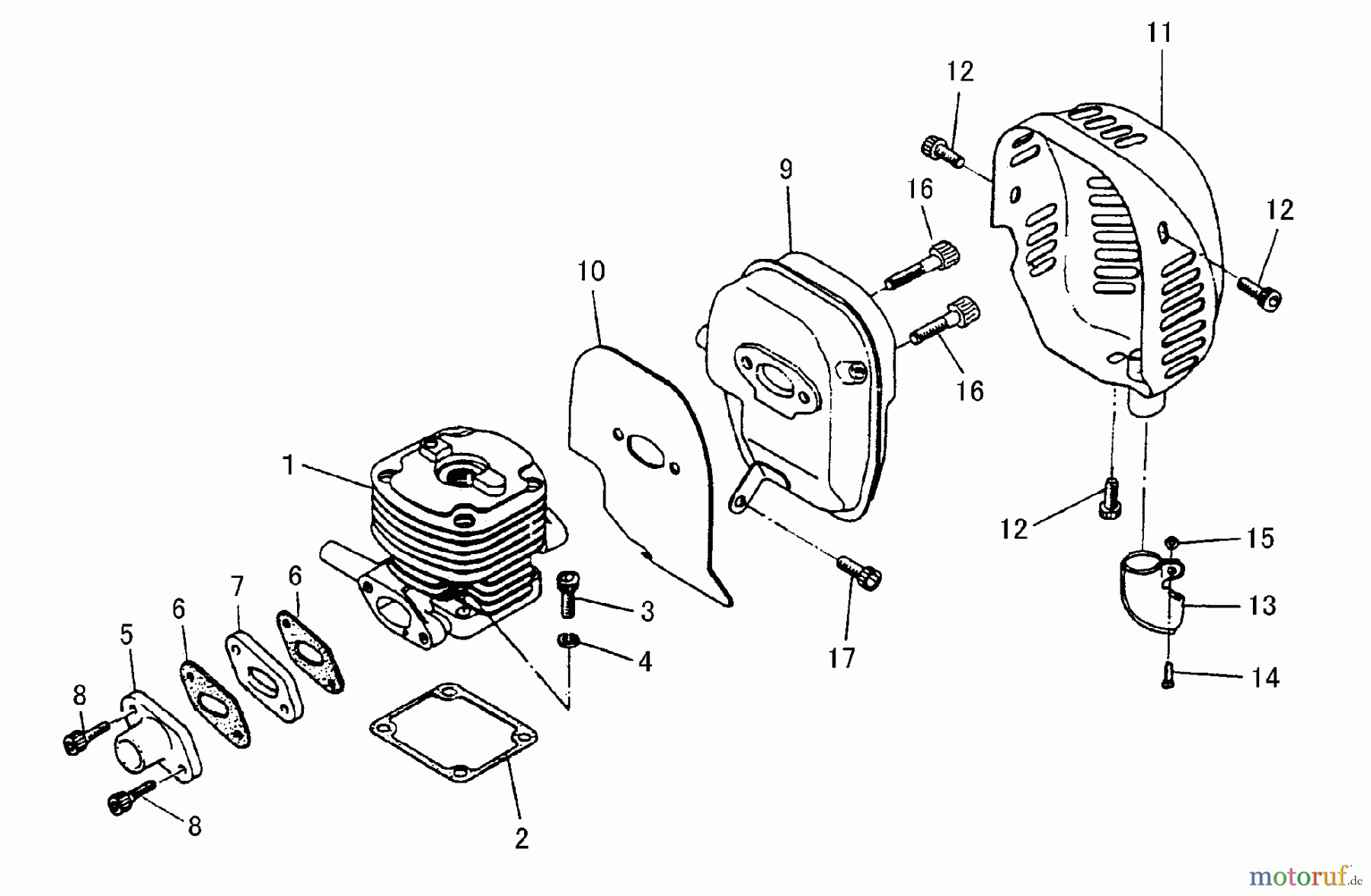  Shindaiwa Trimmer, Faden / Bürste BP40LA - Shindaiwa String Trimmer / Brush Cutter Cylinder / Intake / Muffler