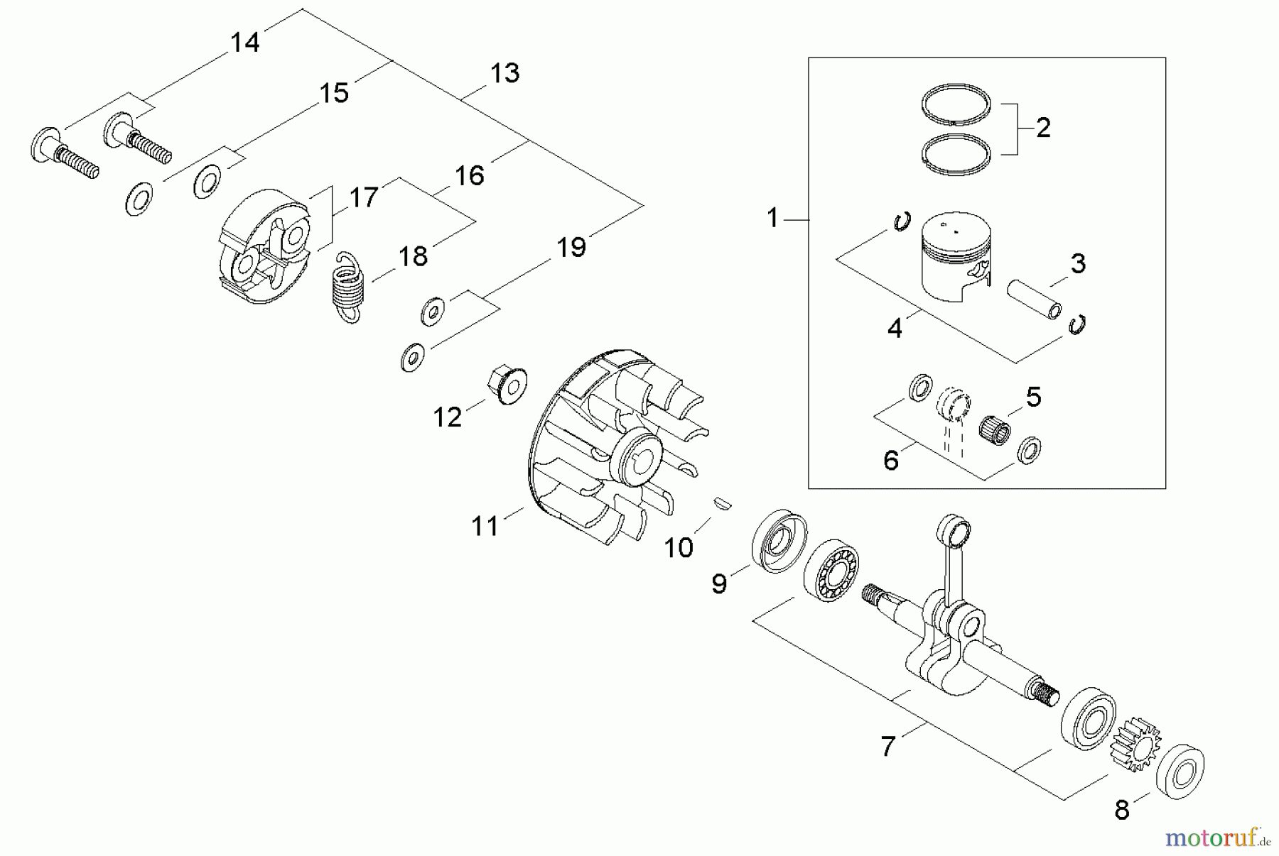  Shindaiwa Trimmer, Faden / Bürste C344 - Shindaiwa String Trimmer / Brush Cutter, S/N: T15012001001 - T1501299 Clutch, Piston