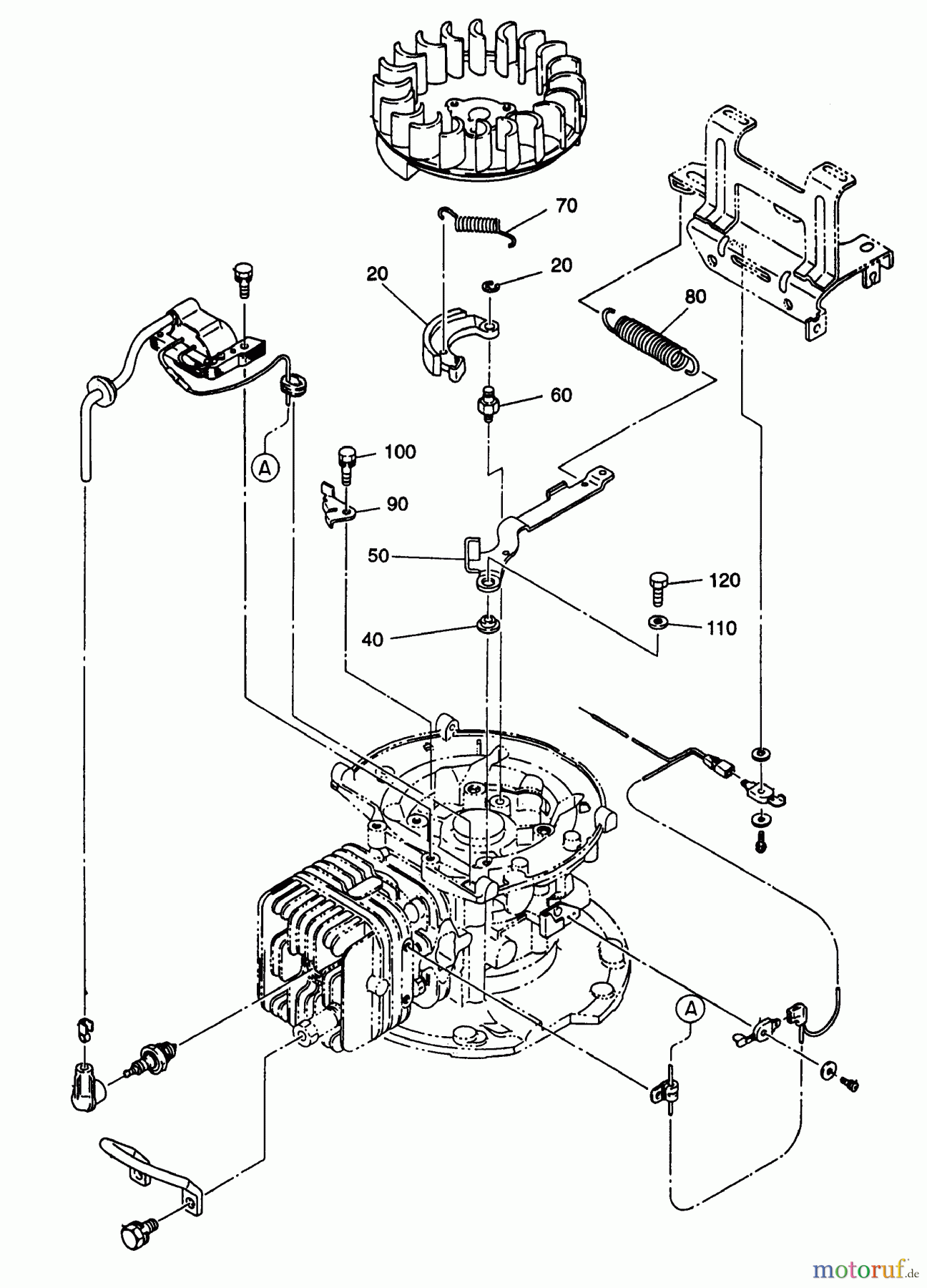  Snapper Motoren EC13V - Snapper 4 HP Robin Engine, 2-Cycle Flywheel Brake