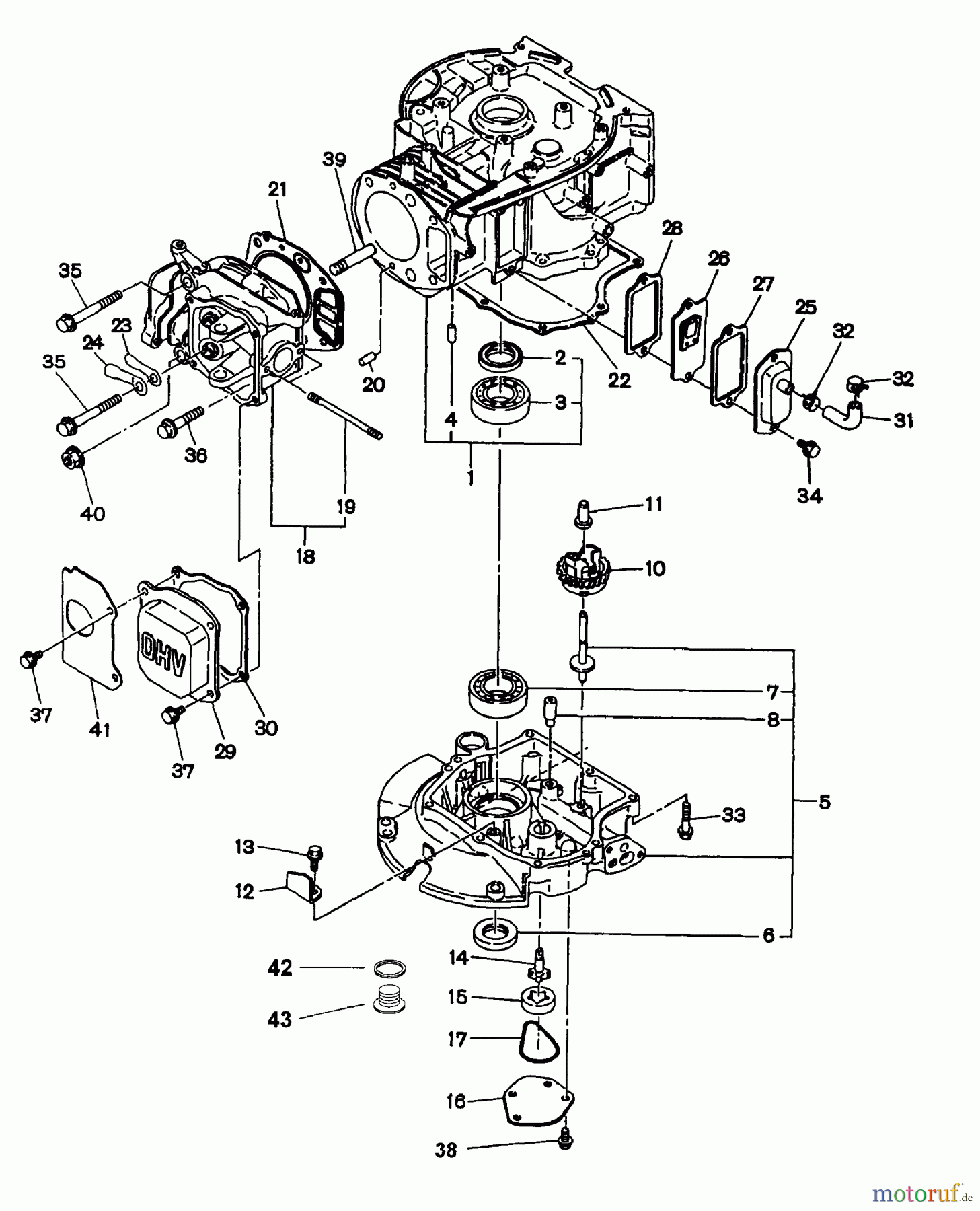  Snapper Motoren EH18V - Snapper 6.5 HP OHV Robin Engine, 4-Cycle Crankcase