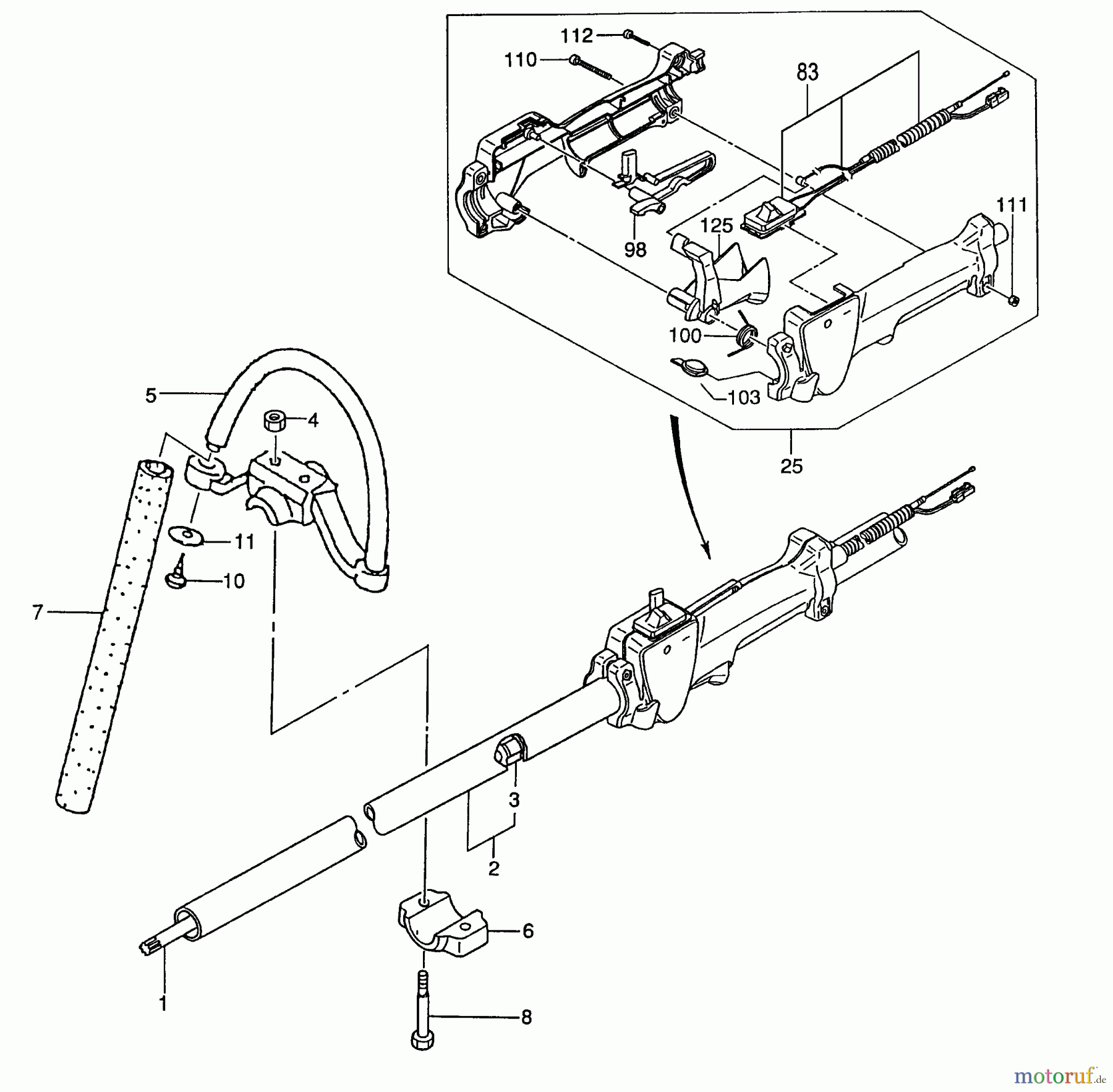  Tanaka Heckenscheeren TPH-260PF - Tanaka Pole Hedge Trimmer Handle, Shaft & Throttle