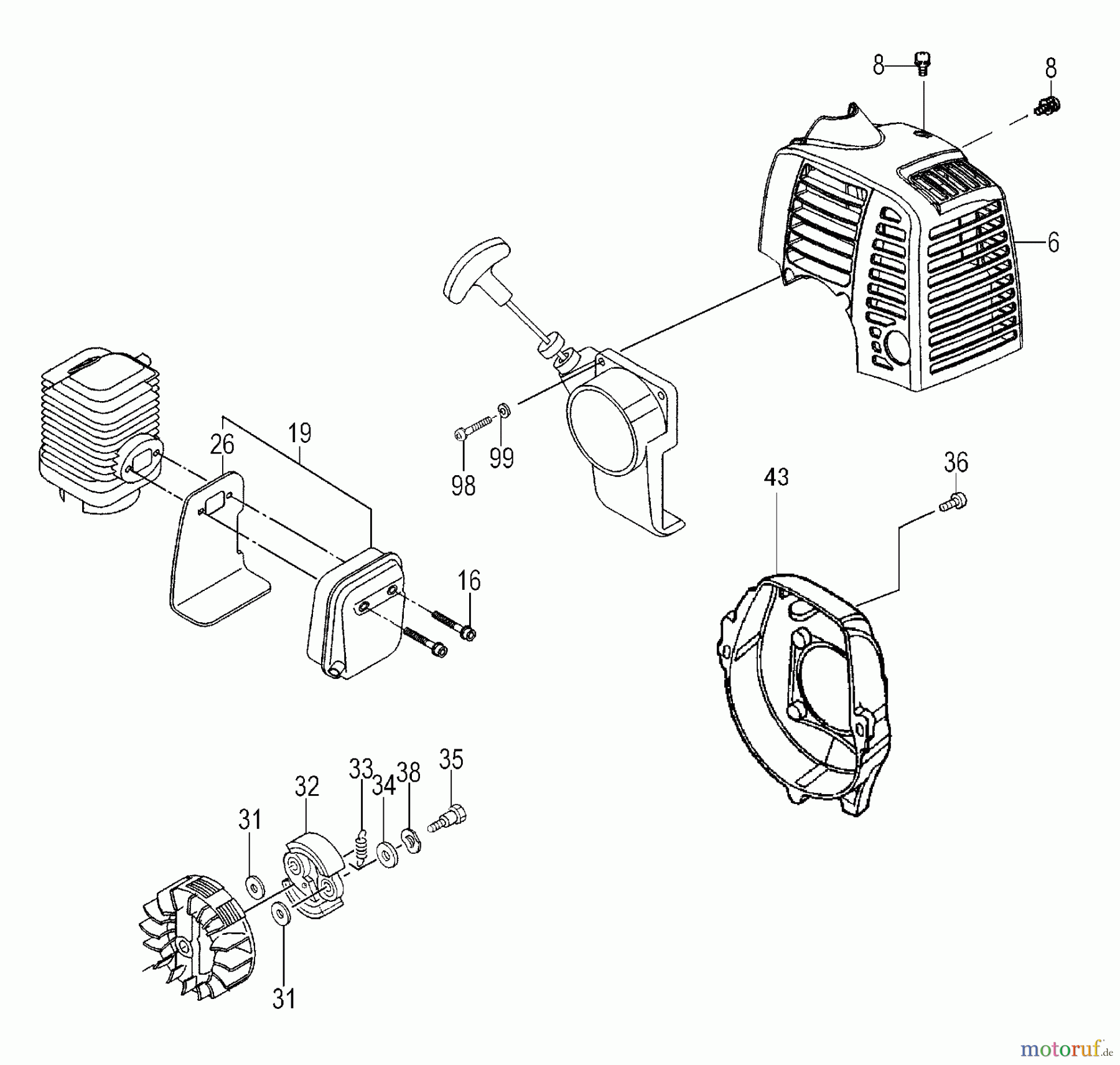  Tanaka Sonstiges Moby - Tanaka X 25cc PowerBoard Clutch, Muffler, Anti-Vibe, Fan Case