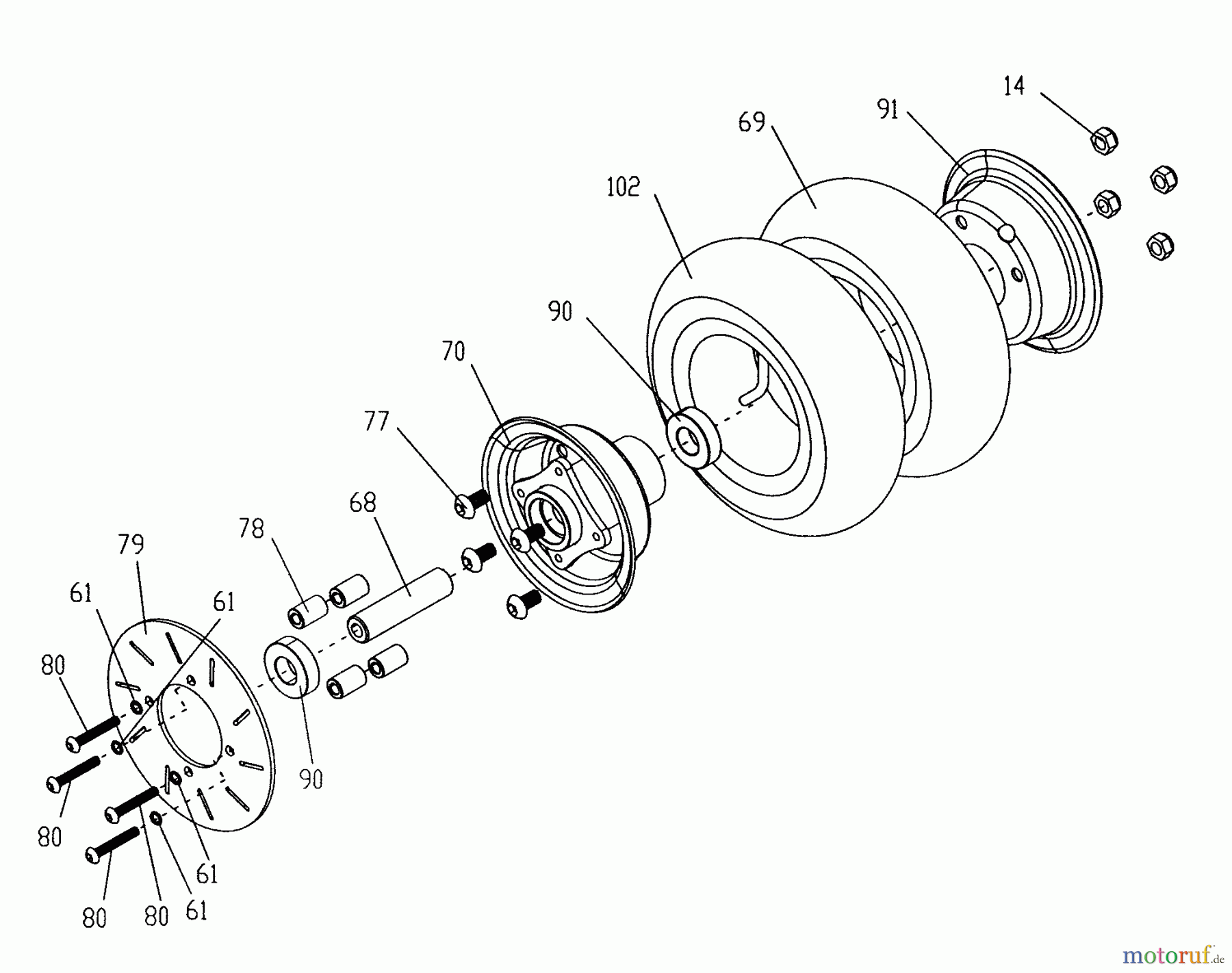  Tanaka Sonstiges TPB-350GX - Tanaka 35cc PowerBoard Front Wheel & Brake Disk