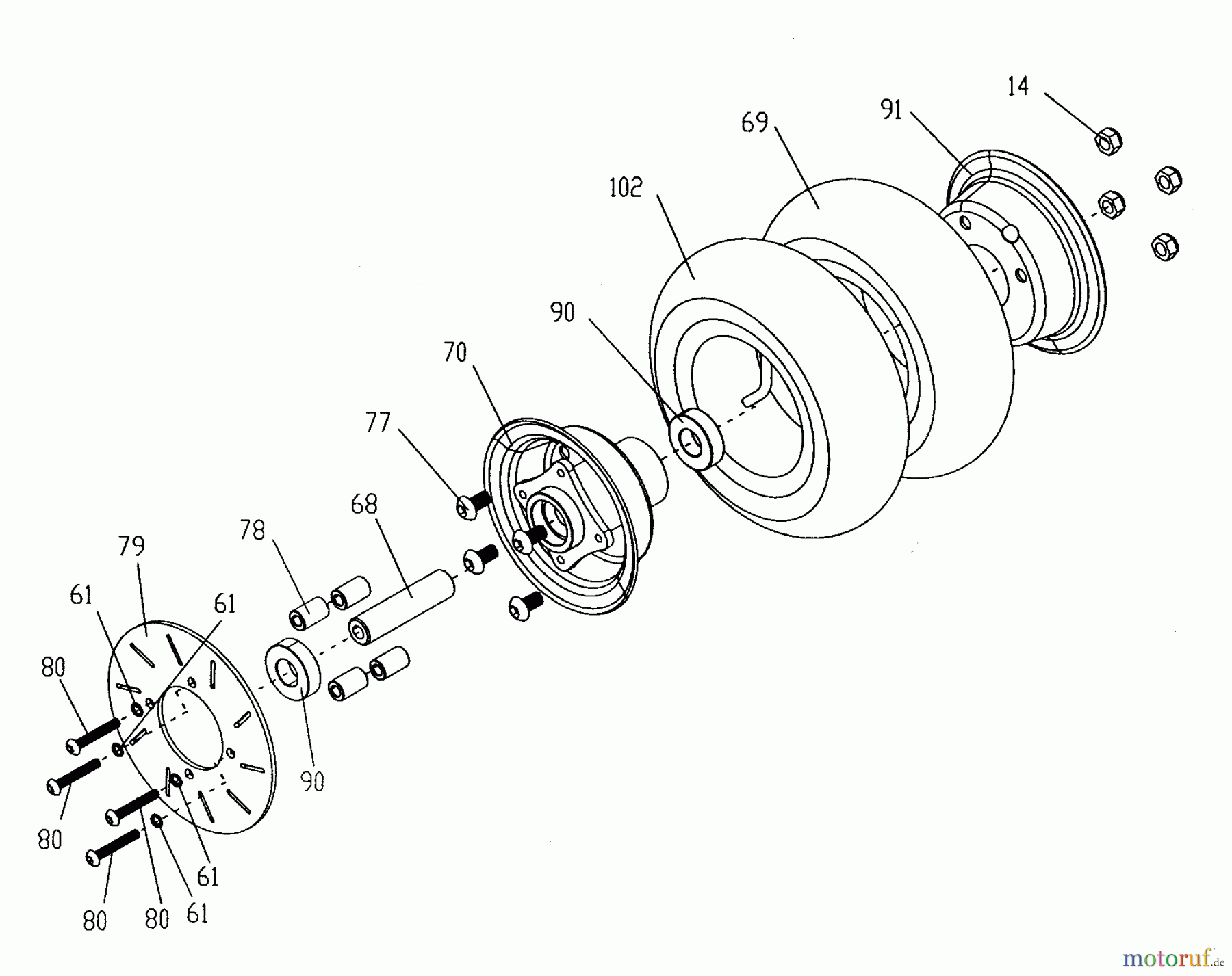  Tanaka Sonstiges TPB-400GX - Tanaka 40cc PowerBoard Front Wheel & Brake Disk