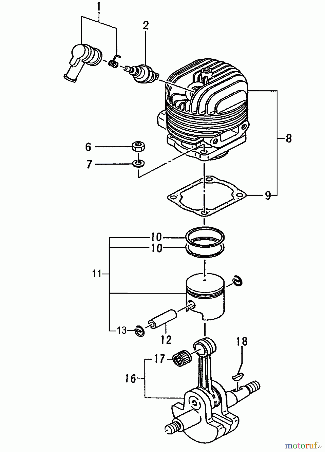  Tanaka Blasgeräte, Sauger, Häcksler, Mulchgeräte TBL-4610 - Tanaka Backpack Blower Cylinder, Piston, Crankshaft