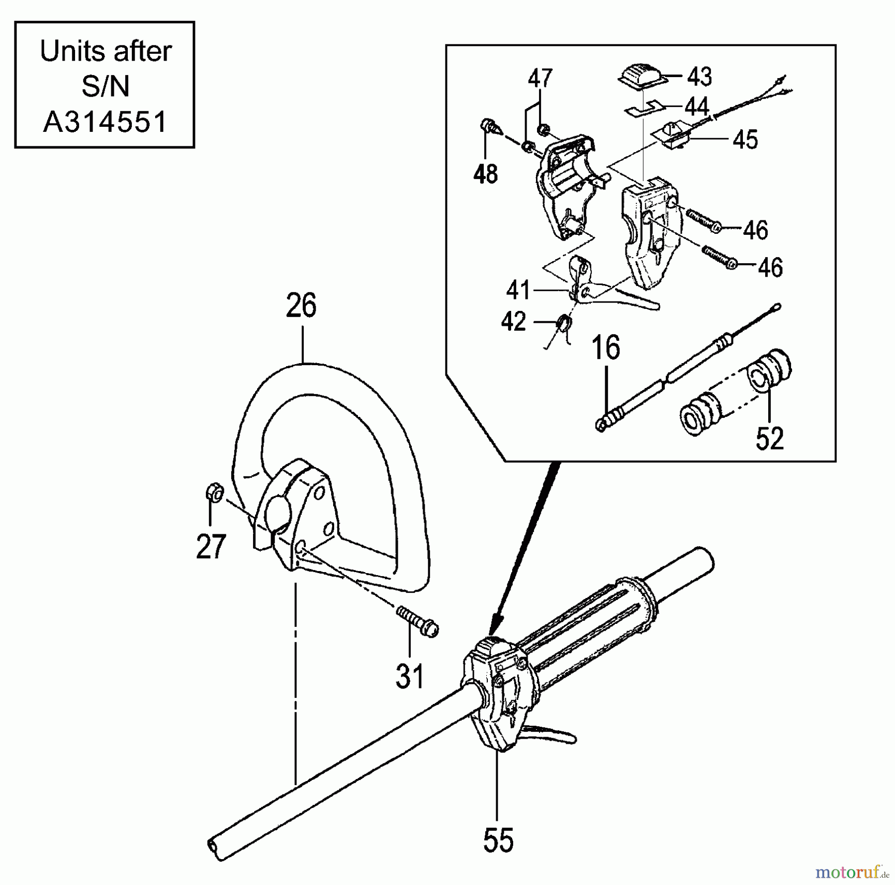  Tanaka Trimmer, Motorsensen TBC-230B - Tanaka Grass Trimmer Throttle & Handle Units after S/N A314551