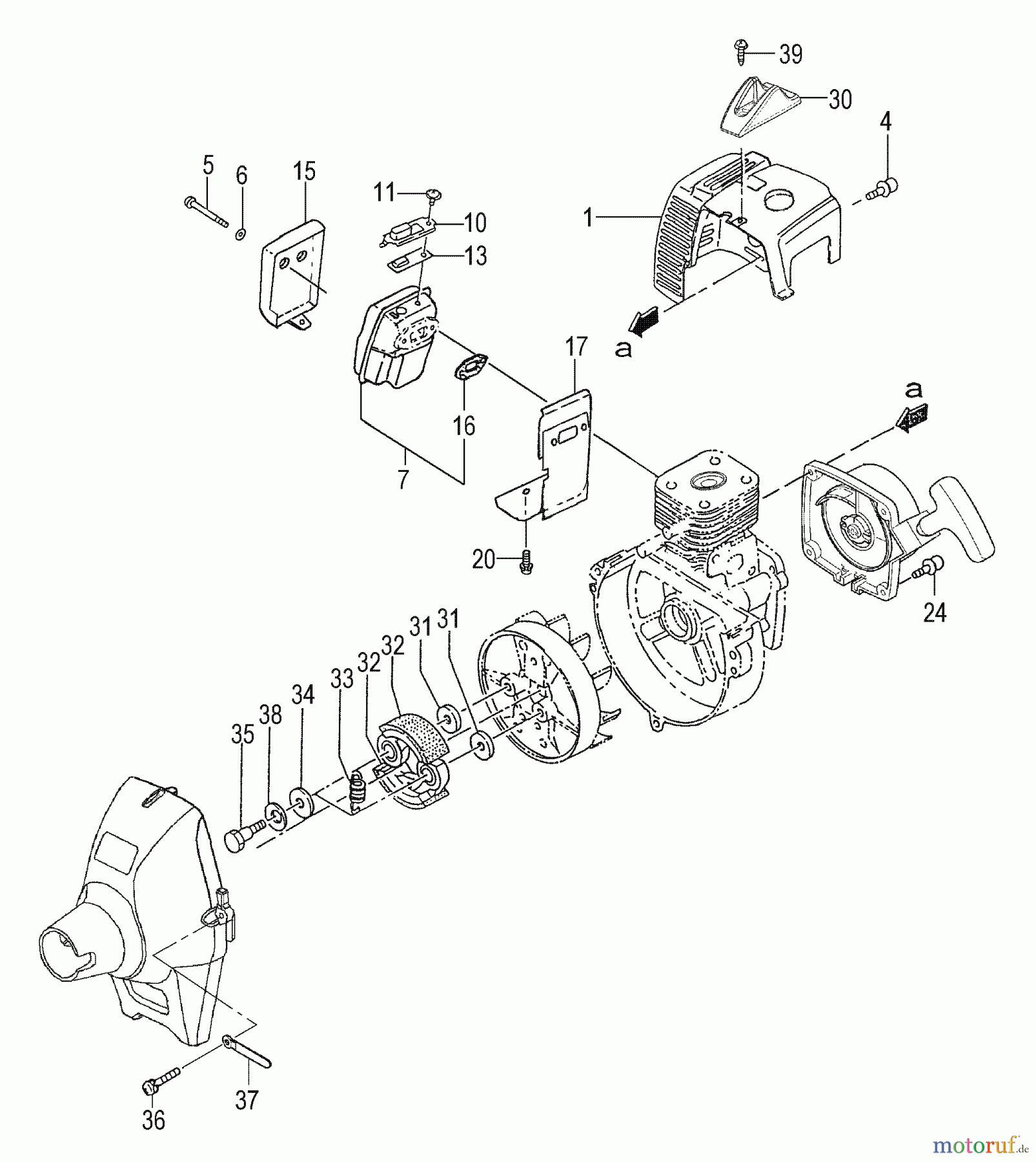  Tanaka Trimmer, Motorsensen TBC-245PF - Tanaka Grass Trimmer Muffler, Clutch & Cover