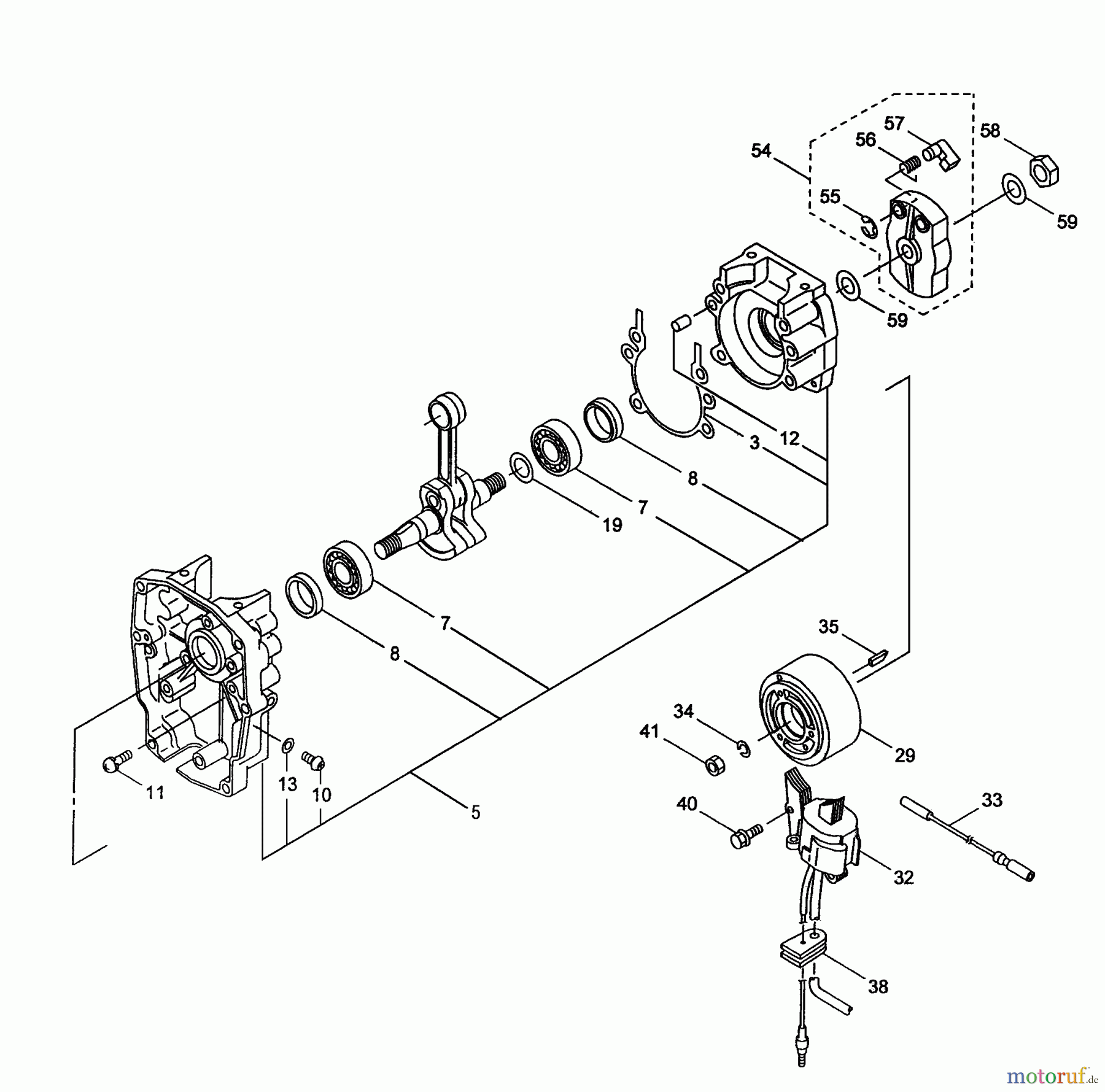  Tanaka Blasgeräte, Sauger, Häcksler, Mulchgeräte TBL-7600 - Tanaka Backpack Blower Crankcase, Flywheel, Ignition