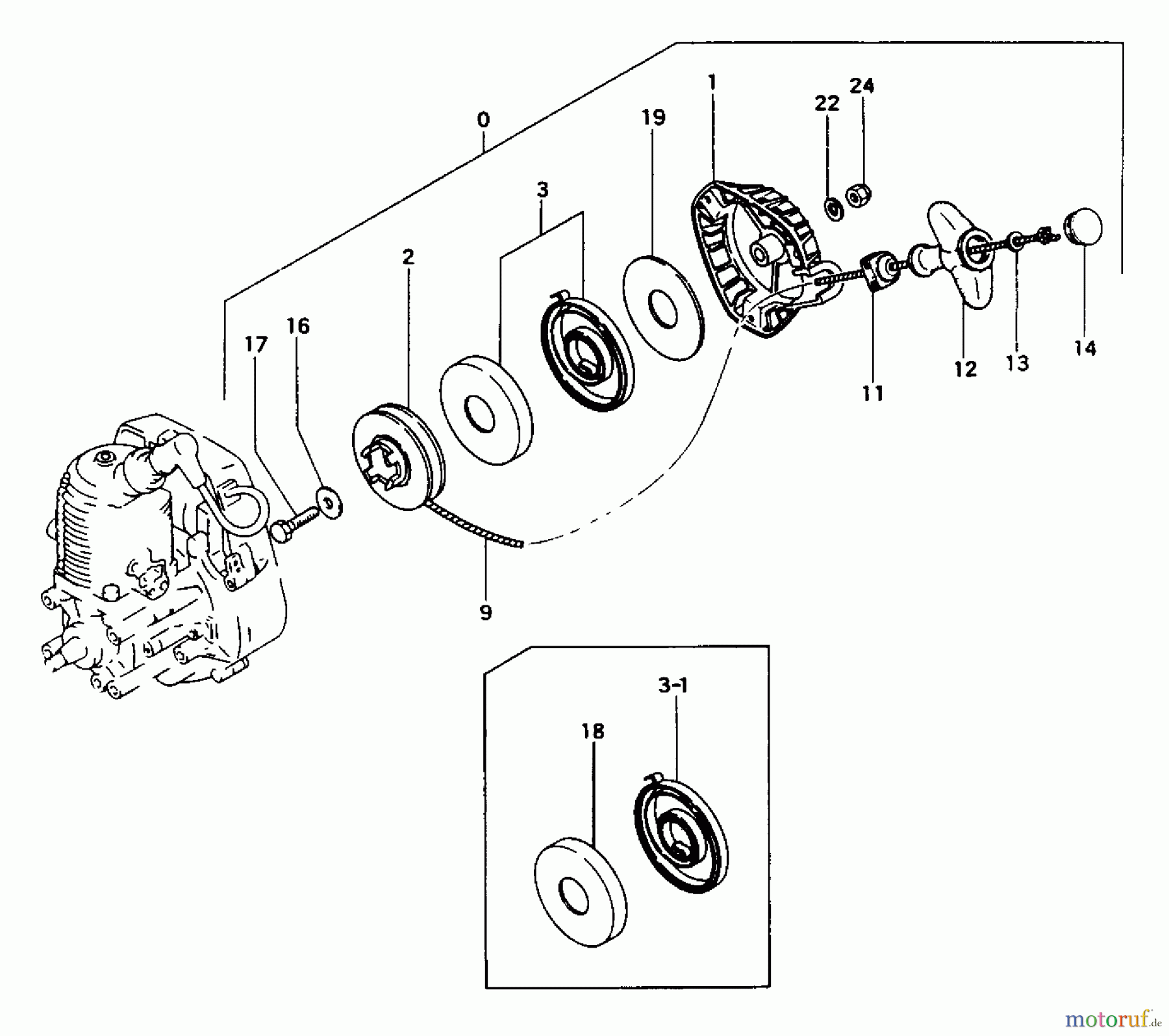  Tanaka Erdbohrer TED-232 - Tanaka Engine Drill Recoil Starter