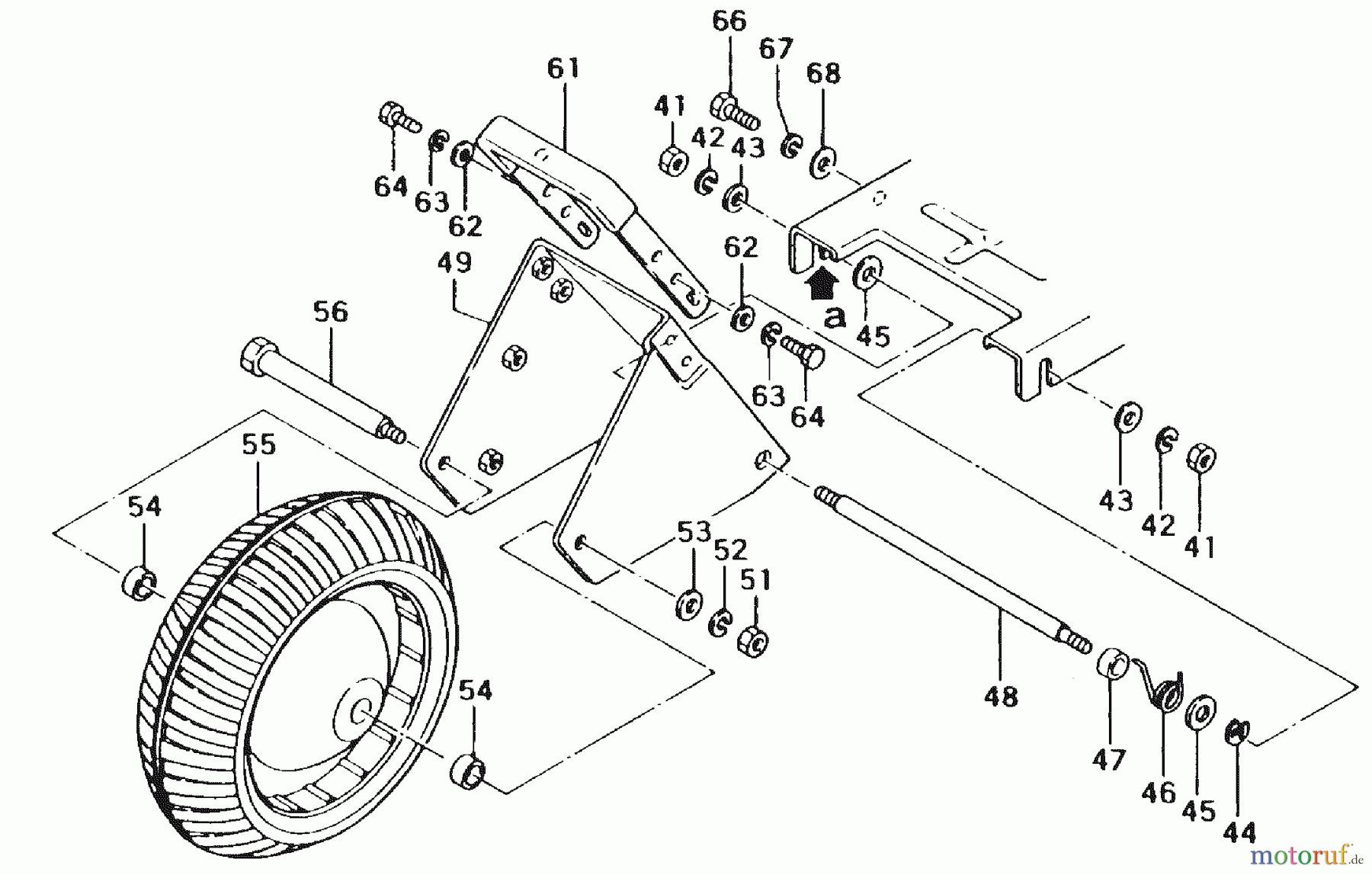  Tanaka Kantenschneider TLE-550 - Tanaka Walk-Behind Edger Front Wheel, Axle, Fender