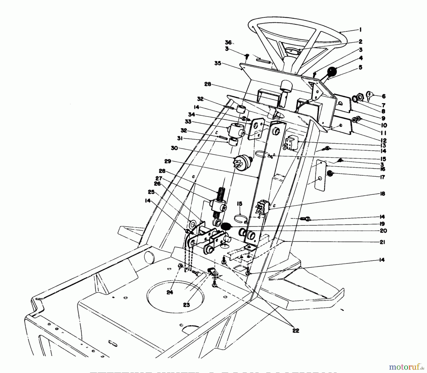  Toro Neu Mowers, Lawn & Garden Tractor Seite 1 57365 (11-38) - Toro 11-38 Pro Lawn Tractor, 1986 (6000001-6999999) STEERING WHEEL & DASH ASSEMBLY