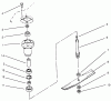 Toro 78350 - 42" Rear Discharge Mower, 300 Series GT Classic Tractors, 1999 (9900001-9999999) Spareparts SPINDLE & BLADE ASSEMBLY