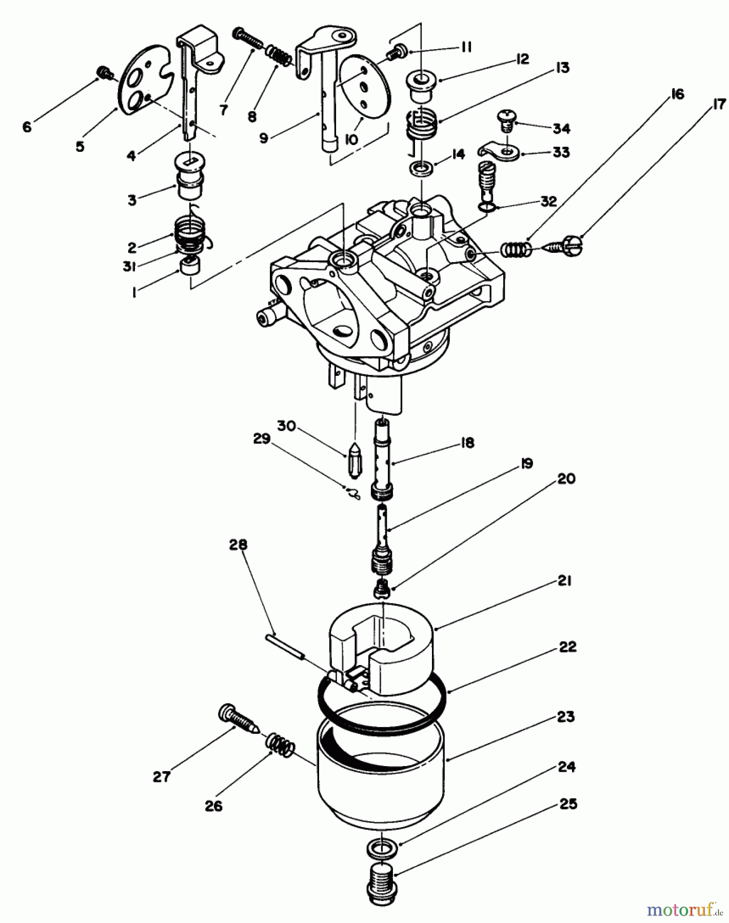  Toro Neu Mowers, Drive Unit Only 30115 - Toro Mid-Size Proline Gear Traction Unit, 12.5 hp, 1990 (0000001-0999999) CARBURETOR ASSEMBLY