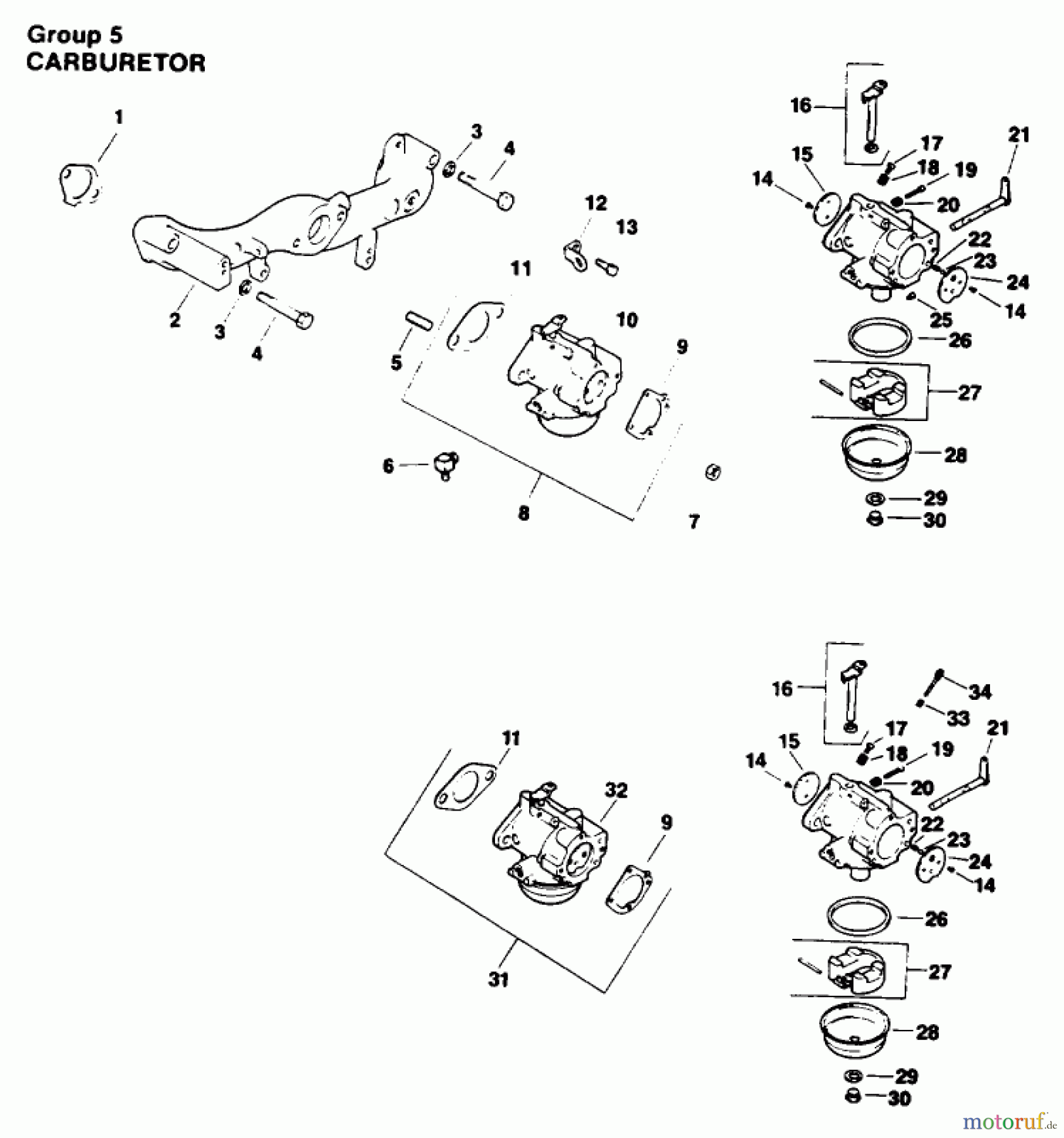  Toro Neu Mowers, Drive Unit Only 30180 - Toro Mid-Size Proline Gear Traction Unit, 16 hp, 1994 (490001-490730) ENGINE KOHLER MODEL NO. MV16S-TYPE PS56519 CARBURETOR GROUP 5