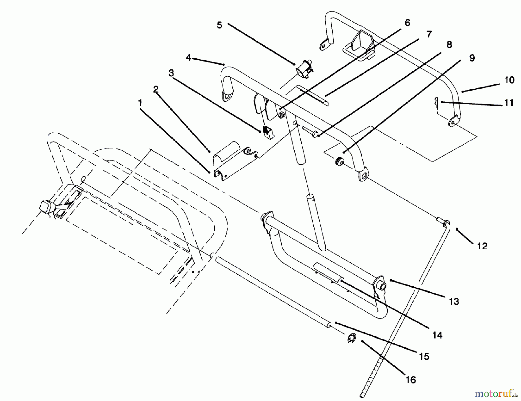  Toro Neu Mowers, Drive Unit Only 30181 - Toro Mid-Size Proline Gear Traction Unit, 16 hp, 1995 (59000001-59999999) HANDLE ASSEMBLY #2