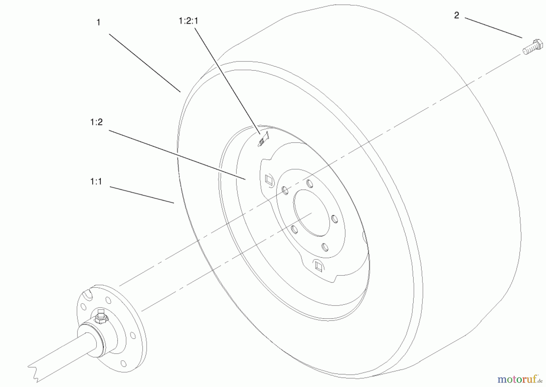  Toro Neu Mowers, Lawn & Garden Tractor Seite 1 73561SEI (522xi) - Toro 522xi Indy Special Edition Garden Tractor, 2000 (200000001-200999999) WHEEL ASSEMBLY