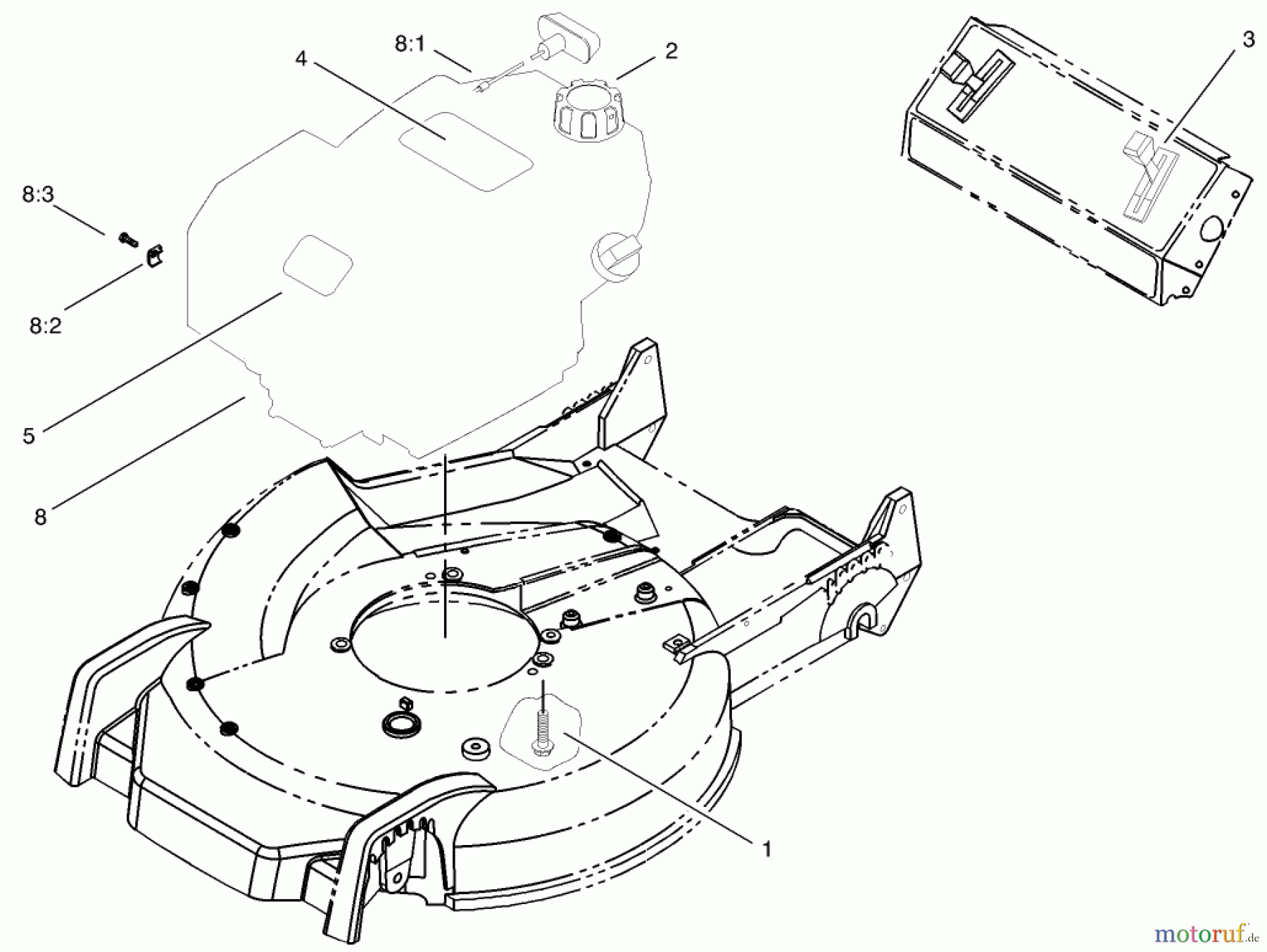  Toro Neu Accessories, Mower 105-1293 - Toro GTS 150 to 200 Conversion Kit, 1995-97 Super Recycler Lawnmowers ENGINE AND THROTTLE ASSEMBLY