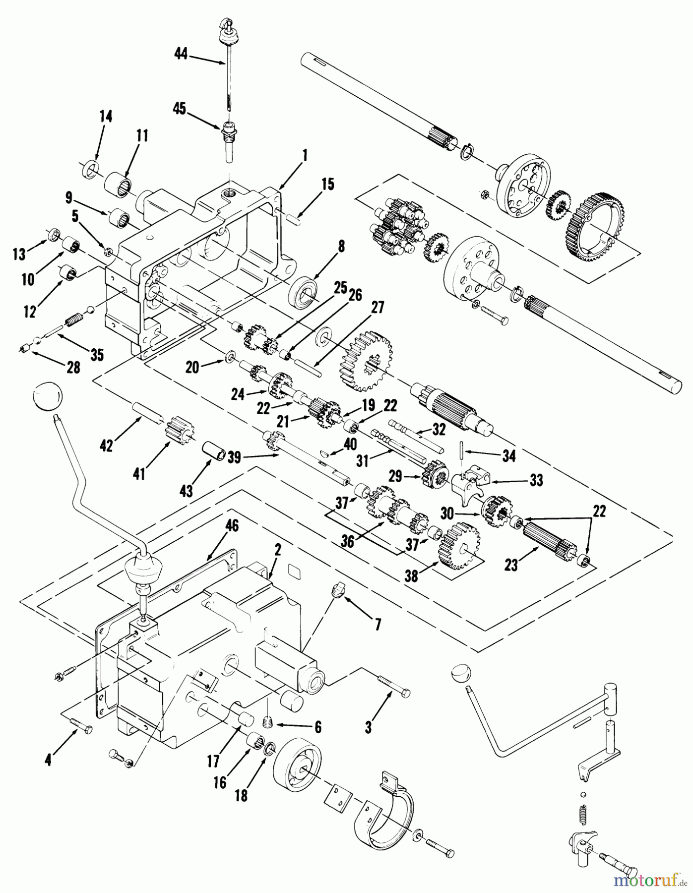  Toro Neu Mowers, Lawn & Garden Tractor Seite 1 01-17K801 (C-175) - Toro C-175 Twin 8-Speed Tractor, 1980 MECHANICAL TRANSMISSION-8 SPEED #1