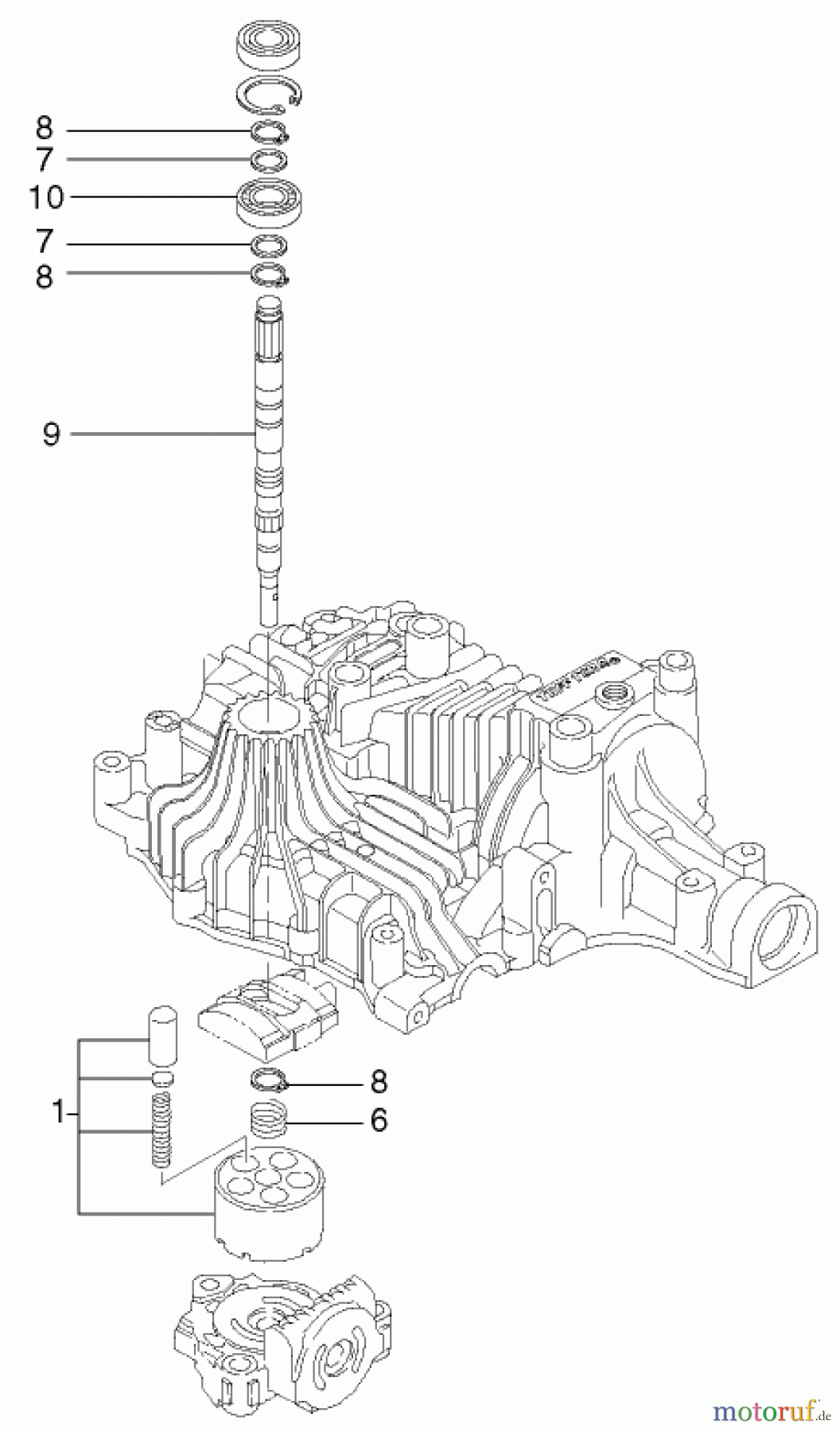  Toro Neu Accessories, Mower 105-1383 - Toro Hydrostatic Transaxle Replacement Kit, 260 Series Yard and Garden Tractors CYLINDER BLOCK ASSEMBLY