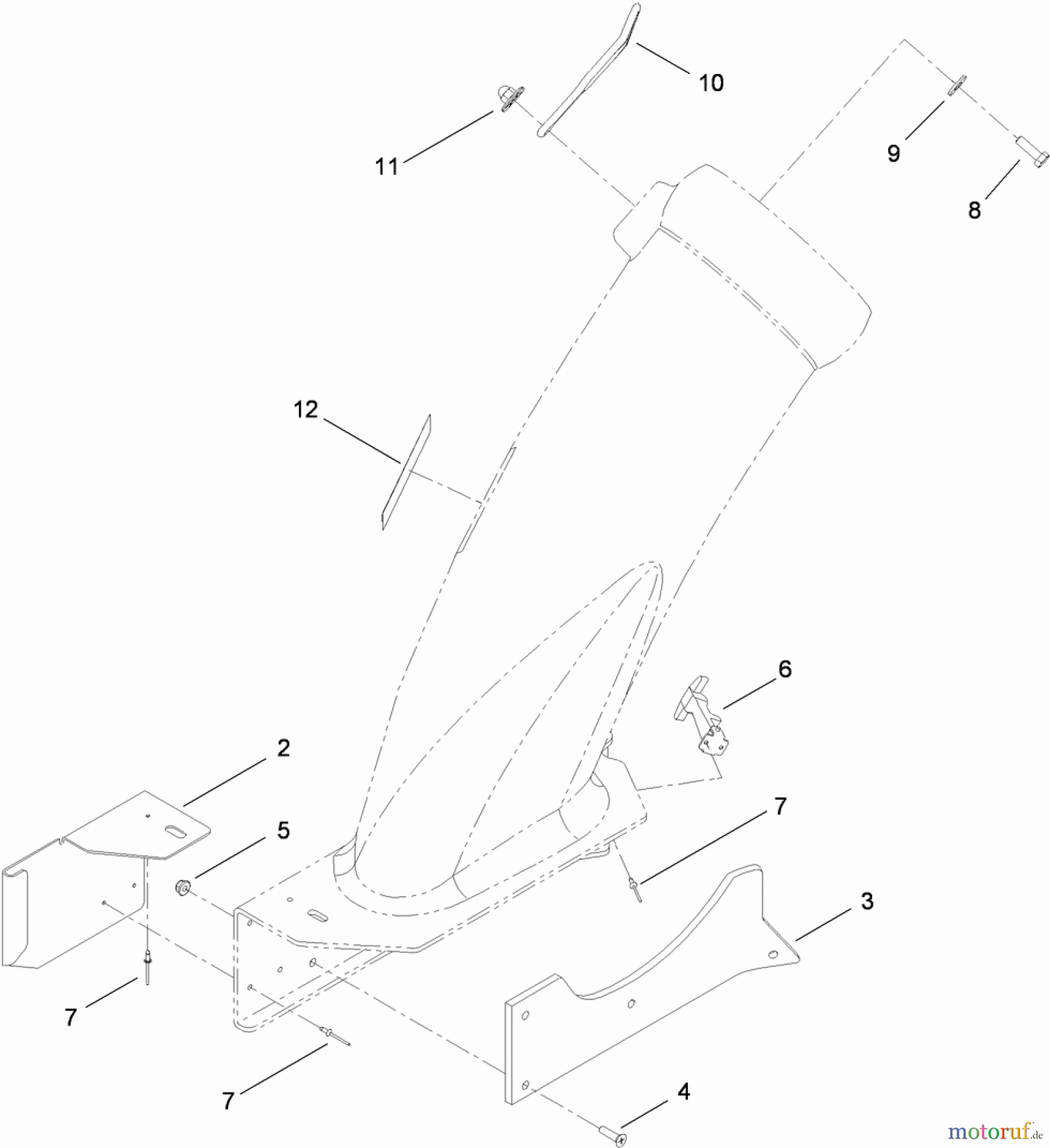  Toro Neu Accessories, Mower 119-3454 - Toro Bagger Finishing Kit, 2009 and 2010 TITAN ZX6000 Series ZTR Riding Mower BAGGER BOOT ASSEMBLY NO. 119-3457