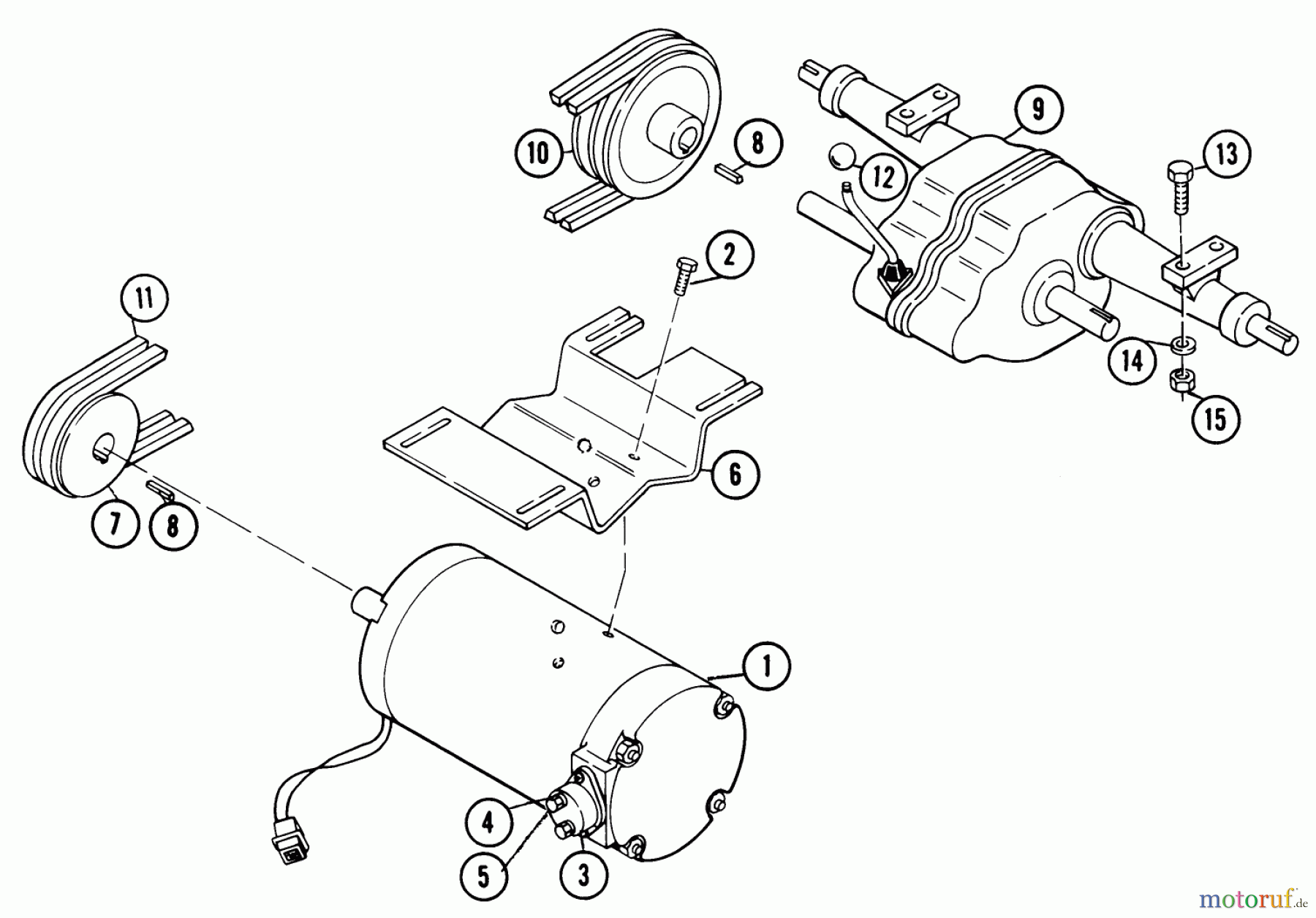  Toro Neu Mowers, Lawn & Garden Tractor Seite 1 1-0700 (C-185) - Toro C-185 Elec-Trak, 1975 MOTOR, TRANSMISSION AND DRIVE SYSTEM