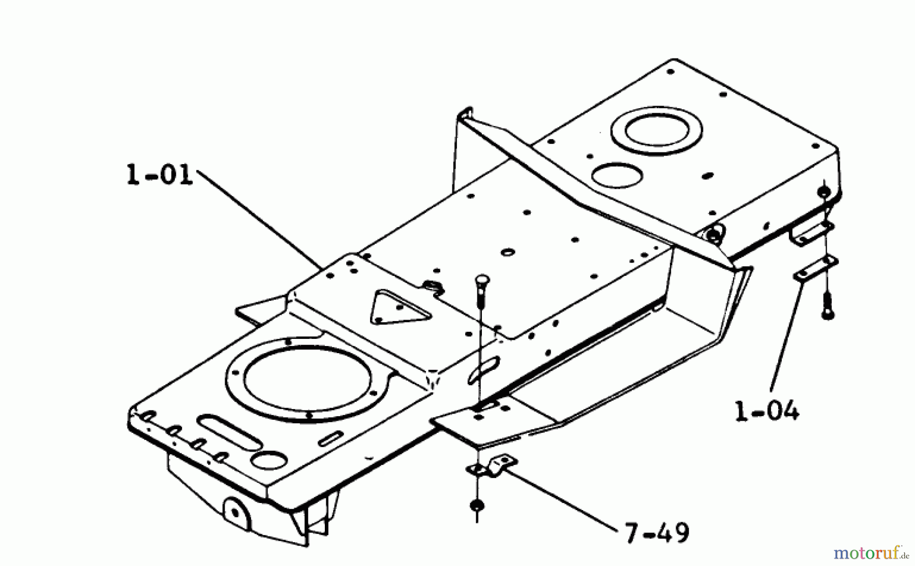  Toro Neu Mowers, Lawn & Garden Tractor Seite 1 2-0211 - Toro Ranger 800 Tractor, 1972 1.000 FRAME ASSEMBLY