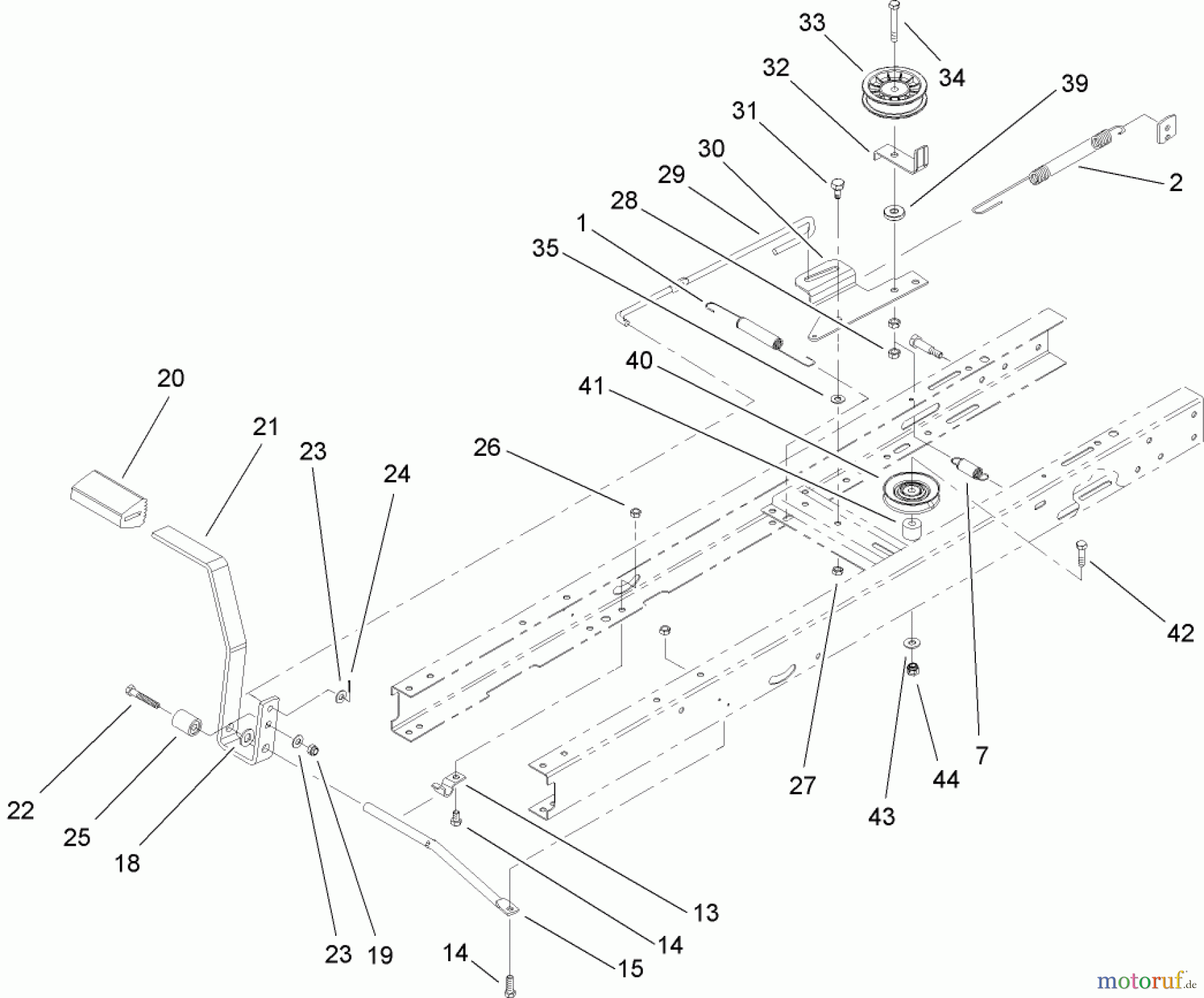  Toro Neu Mowers, Lawn & Garden Tractor Seite 1 135E (RT380H) - Toro RT380H Recycling Mower, 2009 (290000001-290999999) TRACTION CLUTCHING ASSEMBLY