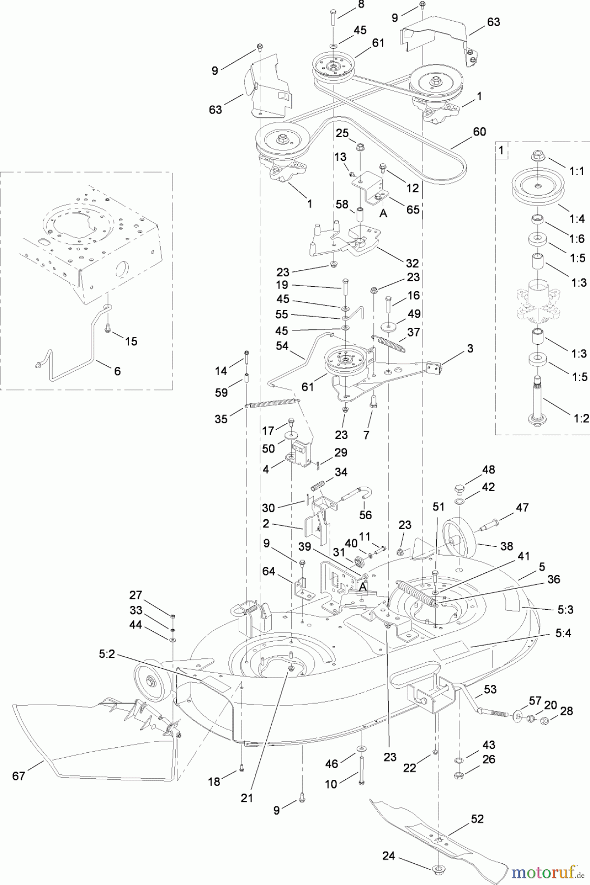  Toro Neu Mowers, Lawn & Garden Tractor Seite 1 13AL60RG048 (LX426) - Toro LX426 Lawn Tractor, 2008 (SN 1L107H10100-) DECK ASSEMBLY