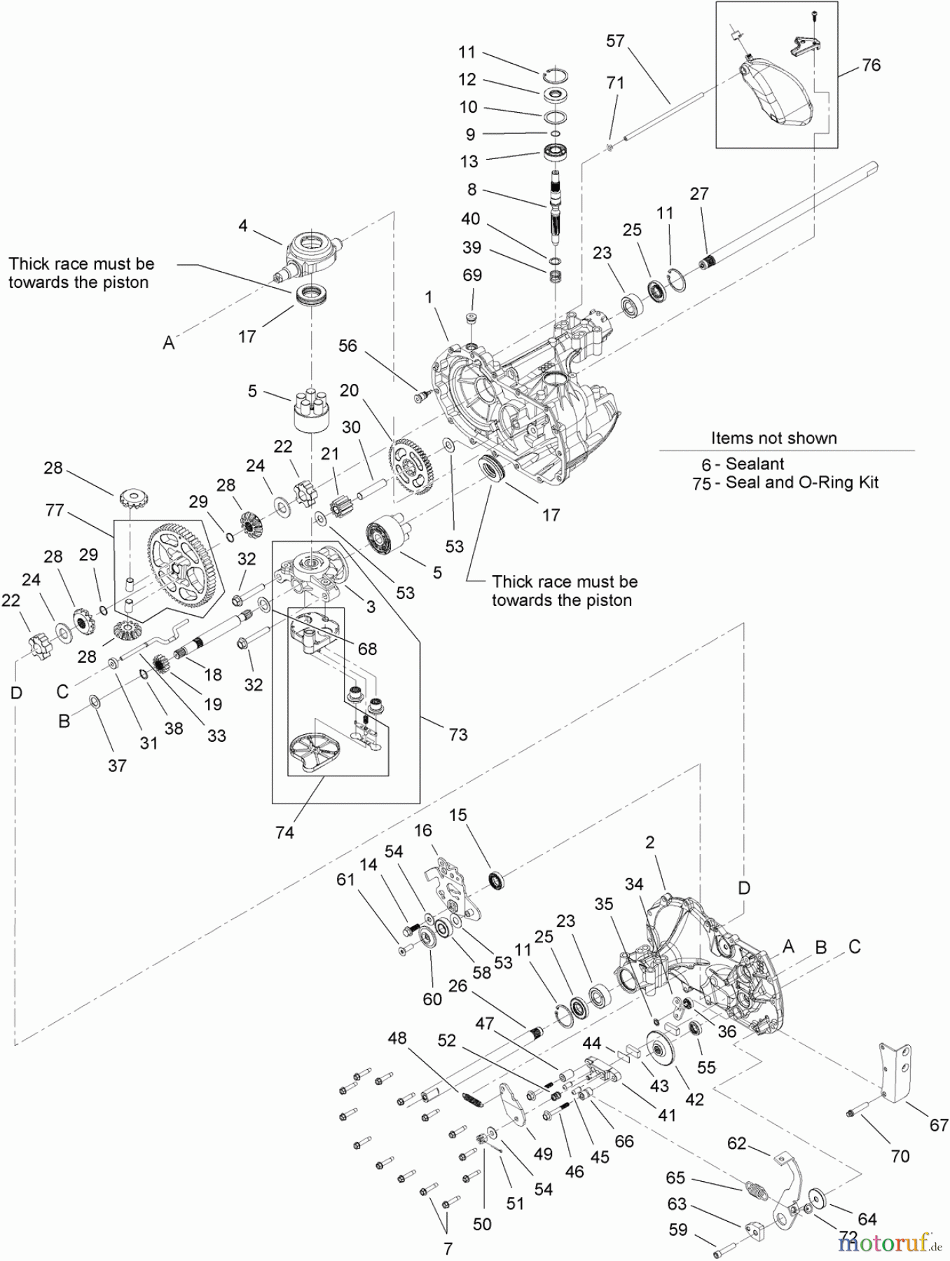  Toro Neu Mowers, Lawn & Garden Tractor Seite 1 13AP91RT848 (LX468) - Toro LX468 Lawn Tractor, 2012 (SN 1-1) TRANSMISSION ASSEMBLY NO. 112-6019