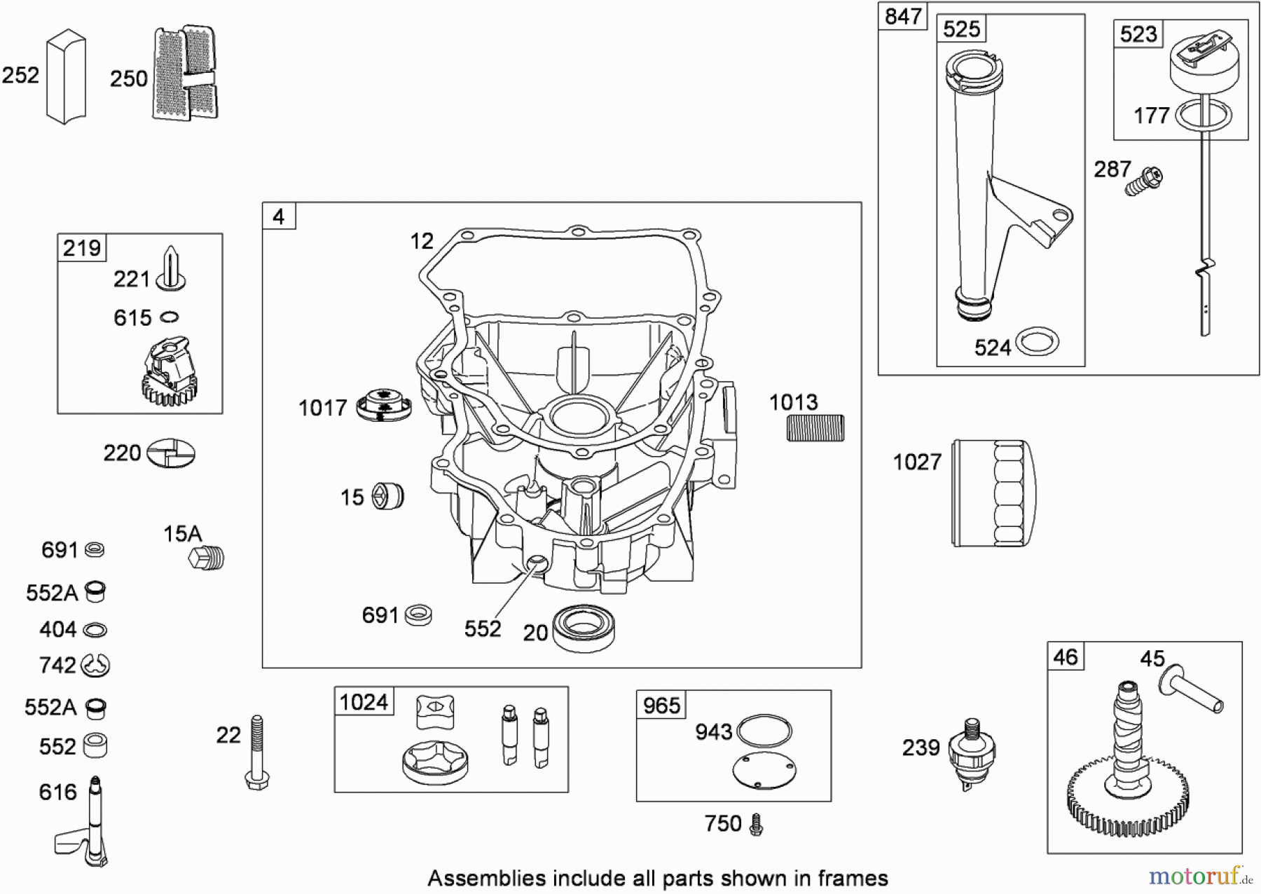  Toro Neu Mowers, Lawn & Garden Tractor Seite 1 13AT61RH048 (LX466) - Toro LX466 Lawn Tractor, 2008 (SN 1L137H10100-) CRANKCASE, COVER AND ENGINE SUMP ASSEMBLY BRIGGS AND STRATTON 407777-0550-B1