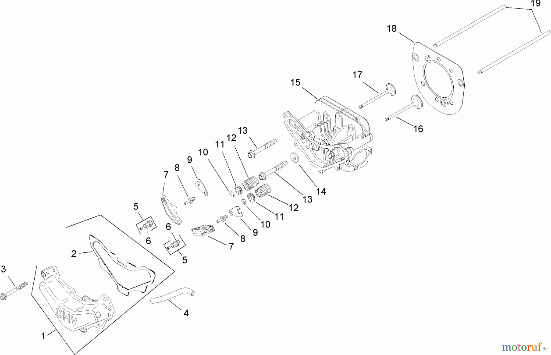  Toro Neu Mowers, Lawn & Garden Tractor Seite 1 13AX60RG744 (LX420) - Toro LX420 Lawn Tractor, 2006 (1L215B10000-) HEAD, VALVE AND BREATHER ASSEMBLY KOHLER SV540-0019