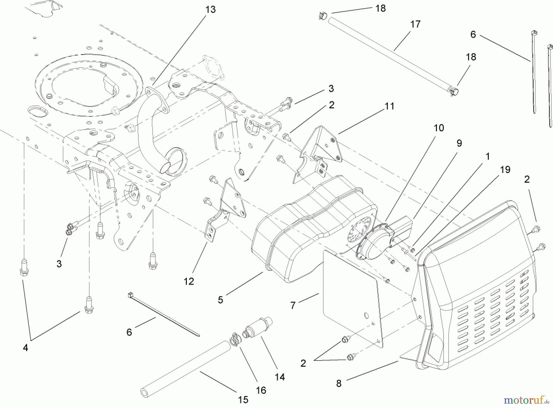  Toro Neu Mowers, Lawn & Garden Tractor Seite 1 13AX60RH744 (LX460) - Toro LX460 Lawn Tractor, 2006 (1A056B50000-) MUFFLER ASSEMBLY