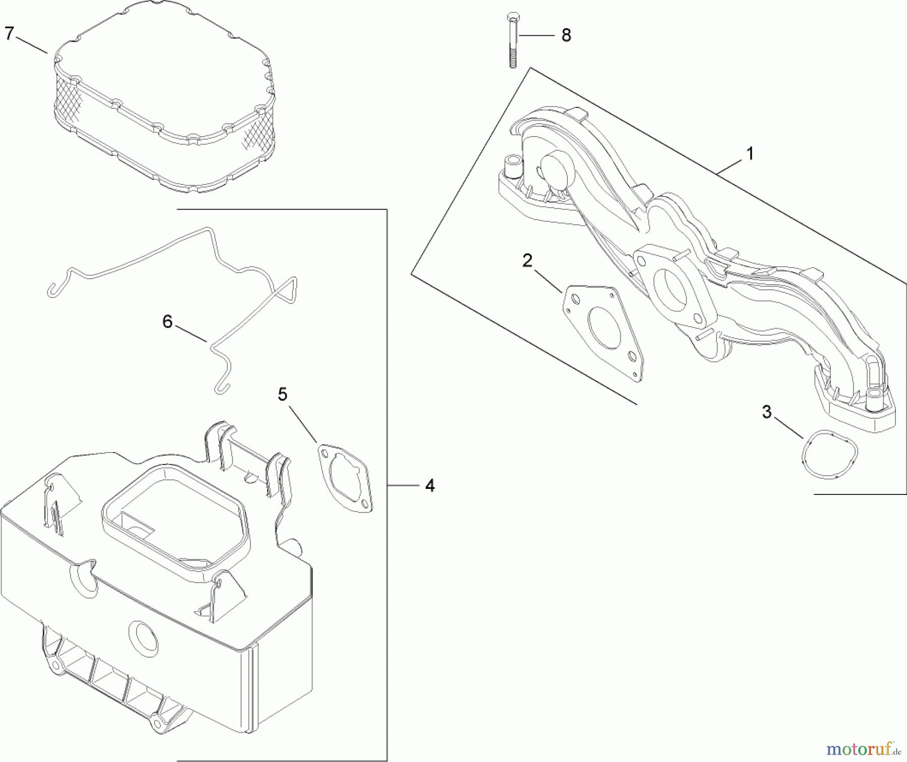  Toro Neu Mowers, Lawn & Garden Tractor Seite 1 14AK81RK744 (GT2300) - Toro GT2300 Garden Tractor, 2006 (1A186H30000-) AIR INTAKE AND FILTRATION ASSEMBLY KOHLER SV735-0011