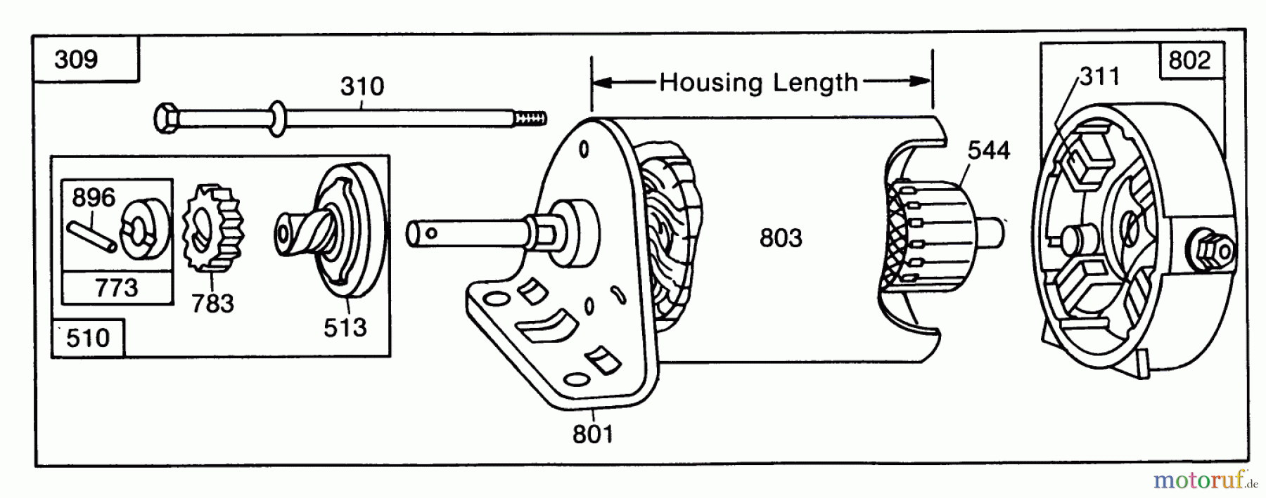  Toro Neu Accessories, Mower 30132 - Toro Electric Start Kit, 1985 (5000001-5999999) STARTER MOTOR ASSEMBLY