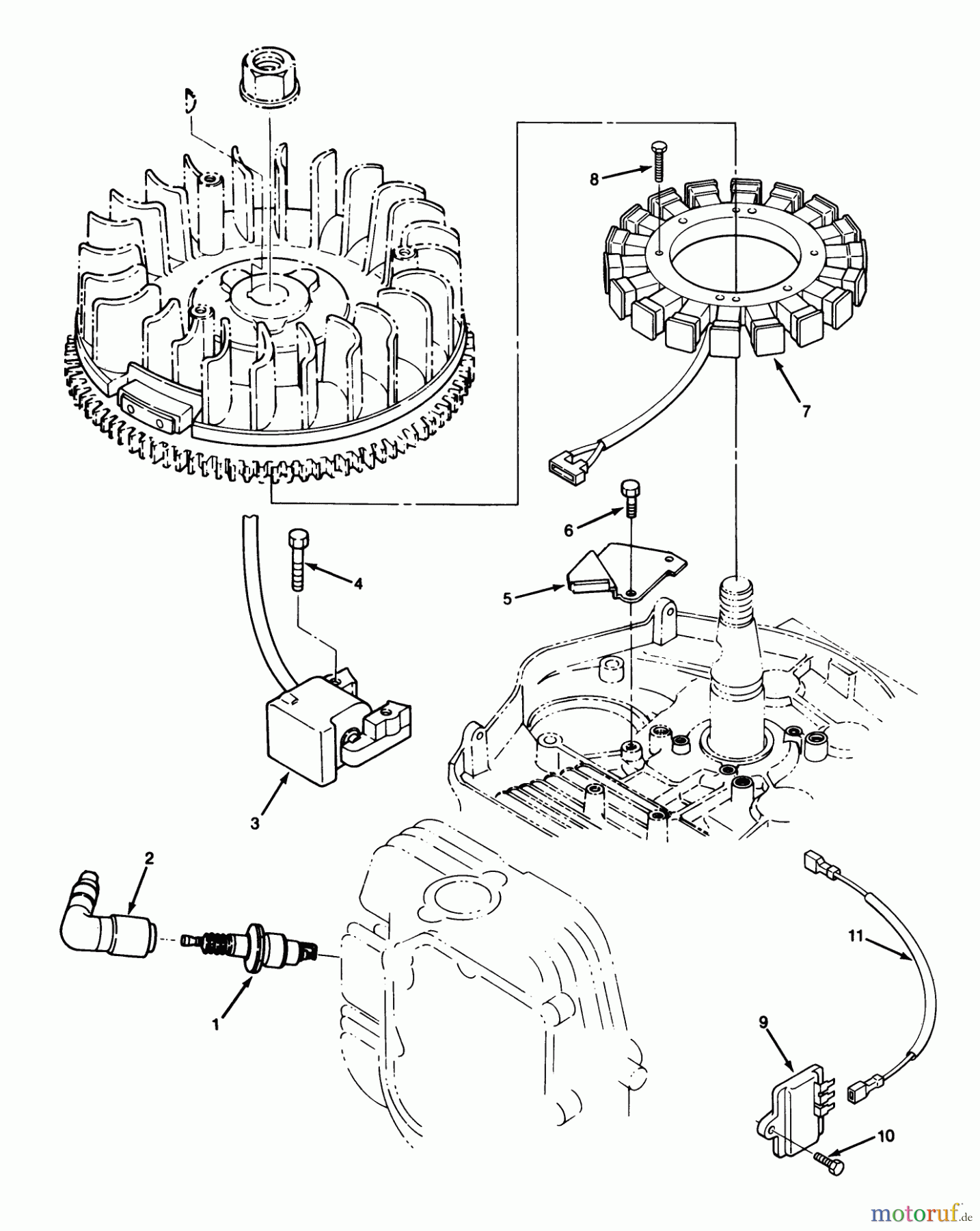  Toro Neu Mowers, Lawn & Garden Tractor Seite 1 22-14O501 (244-5) - Toro 244-5 Yard Tractor, 1991 (1000001-1999999) 14HP ENGINE IGNITION ASSEMBLY