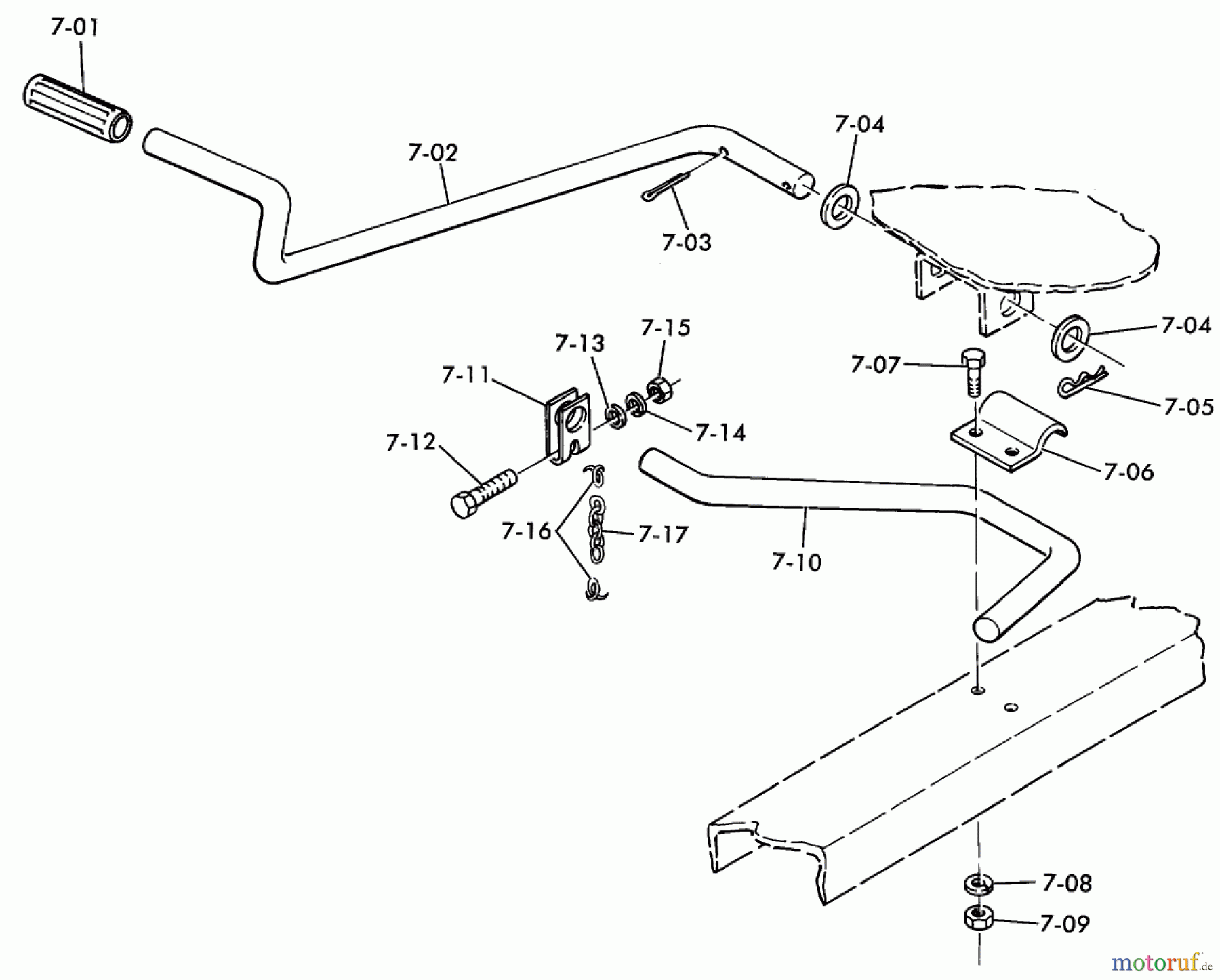  Toro Neu Mowers, Lawn & Garden Tractor Seite 1 3-6000 (A-65) - Toro A-65 Elec-Trak, 1977 A-65 PARTS MANUAL E7.000 LIFT LINKAGE (FIG. 7)