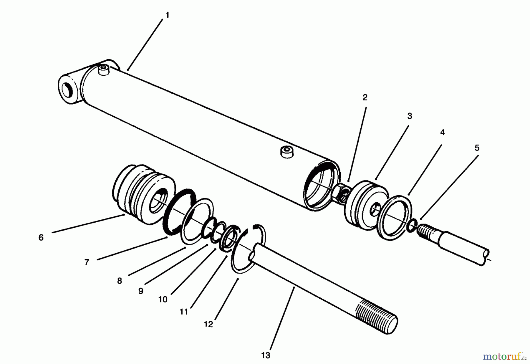  Toro Neu Mowers, Lawn & Garden Tractor Seite 1 30610 (120) - Toro Proline 120, 1995 (591300-599999) HYDRAULIC LLFT CYLINDER NO. 54-0150