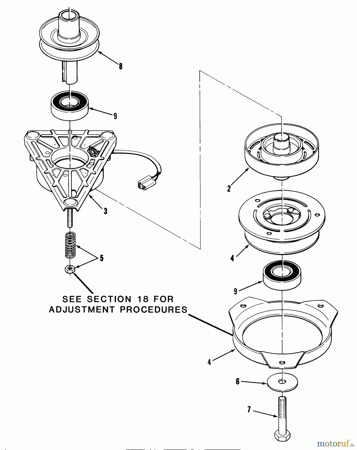  Toro Neu Mowers, Lawn & Garden Tractor Seite 1 32-08B501 (208-5) - Toro 208-5 Tractor, 1987 ENGINE PULLEY & PTO CLUTCH