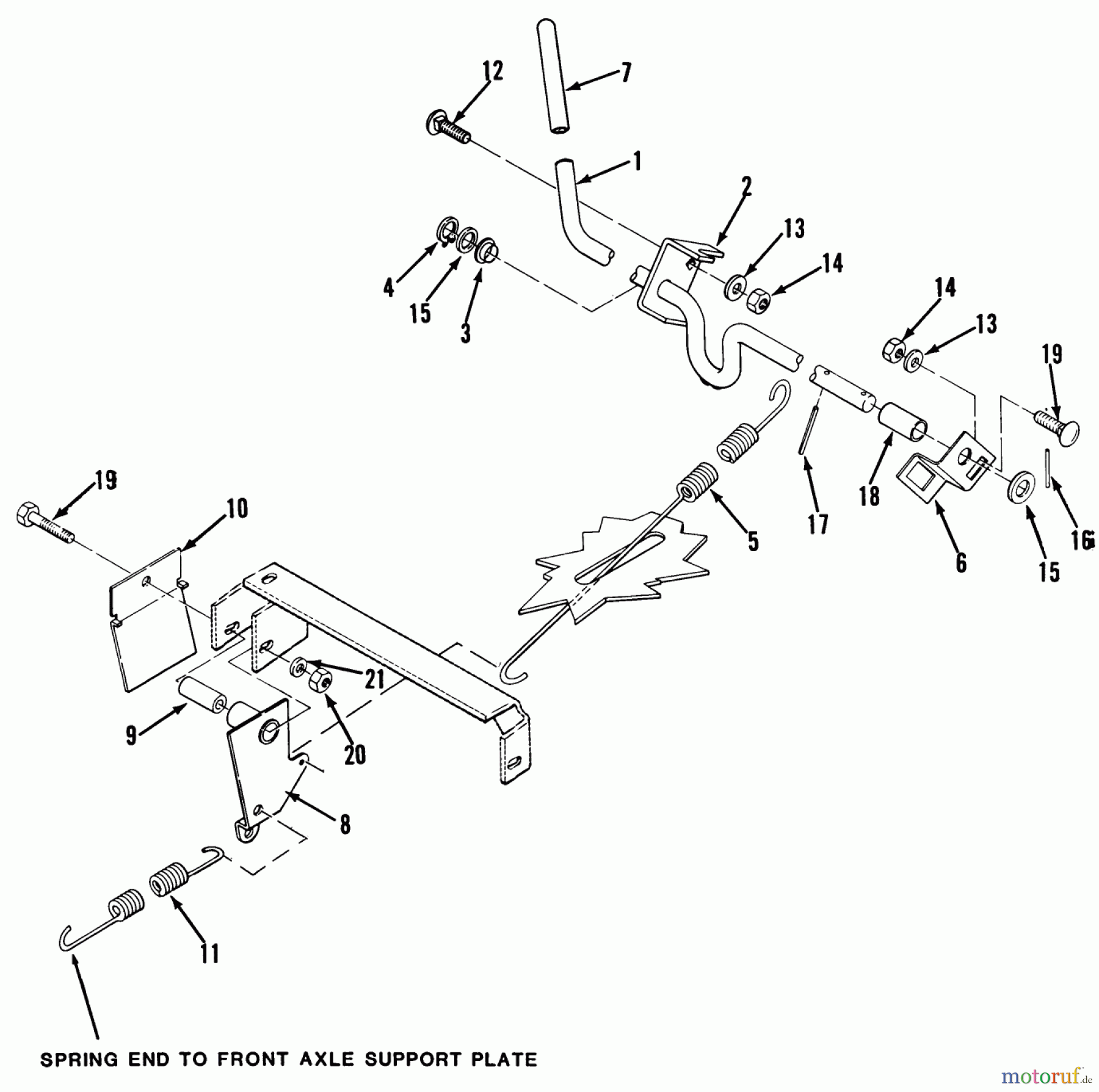  Toro Neu Mowers, Lawn & Garden Tractor Seite 1 32-11B501 (211-5) - Toro 211-5 Tractor, 1987 PTO CLUTCH LINKAGE