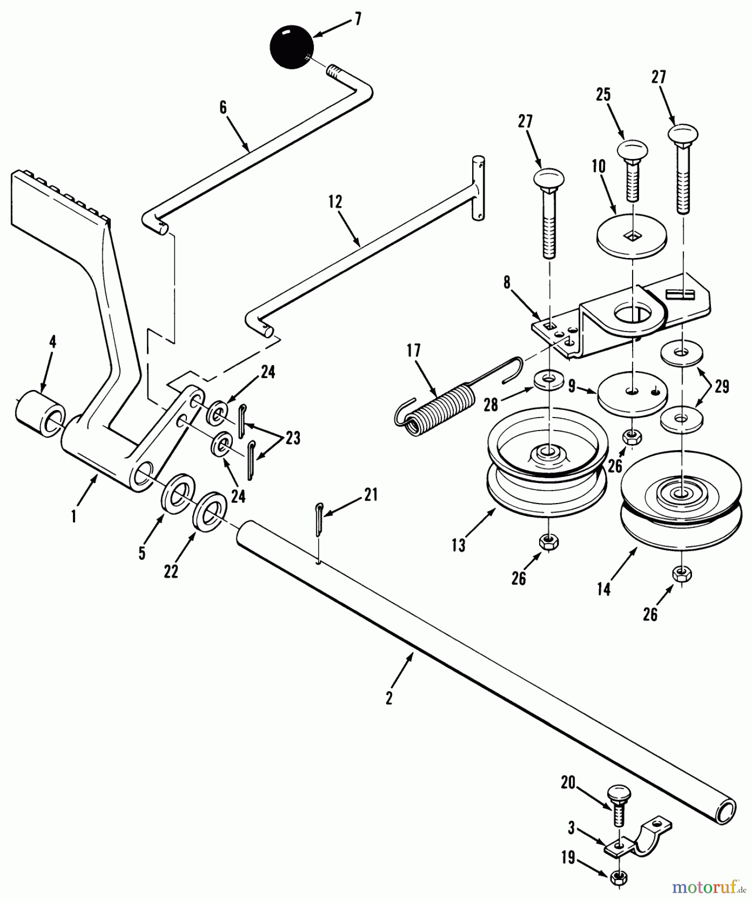  Toro Neu Mowers, Lawn & Garden Tractor Seite 1 32-12BEA2 (212-H) - Toro 212-H Tractor, 1991 (1000001-1999999) BRAKE & IDLER ASSEMBLY (212-H)