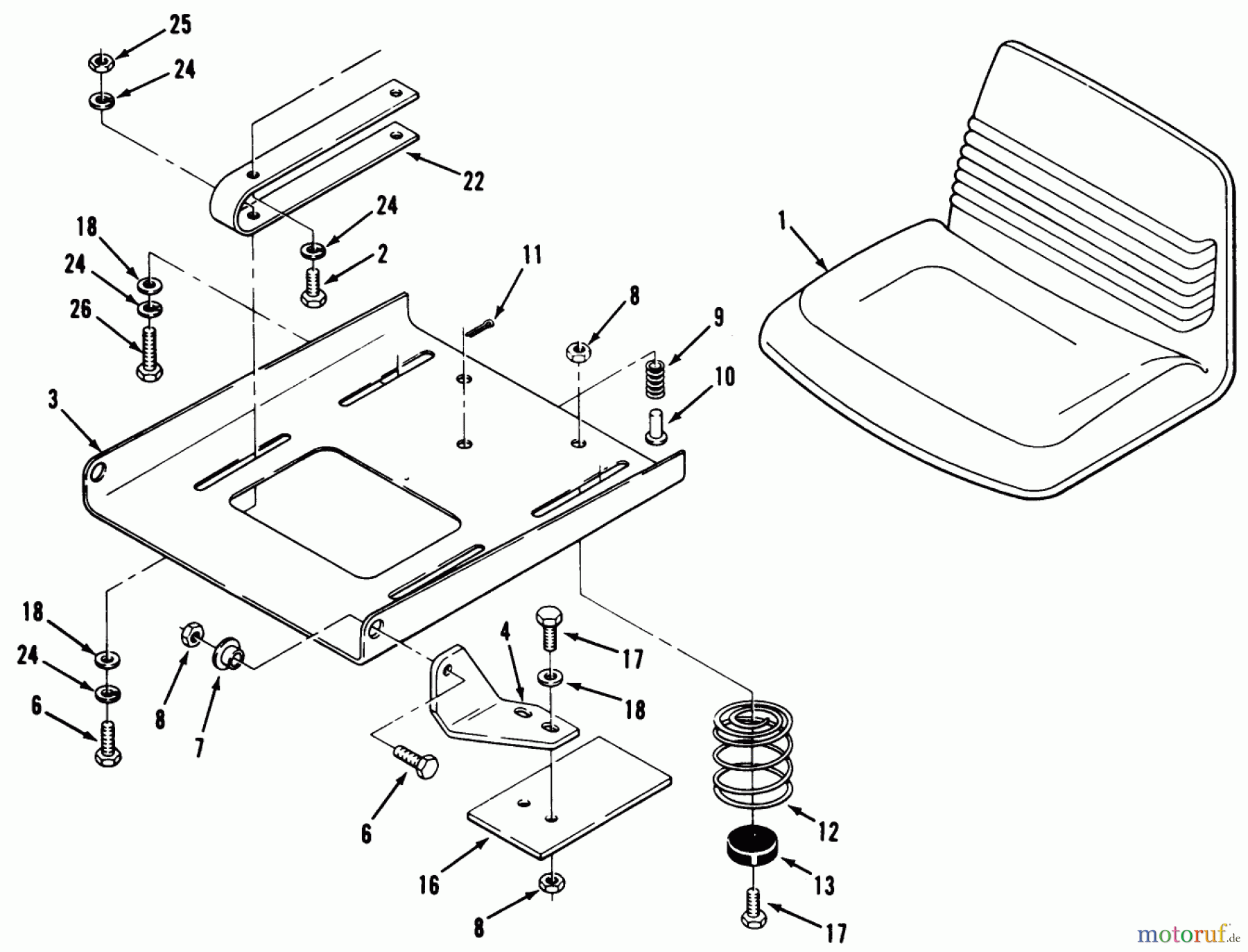  Toro Neu Mowers, Lawn & Garden Tractor Seite 1 32-12BEA2 (212-H) - Toro 212-H Tractor, 1991 (1000001-1999999) SEAT ASSEMBLY