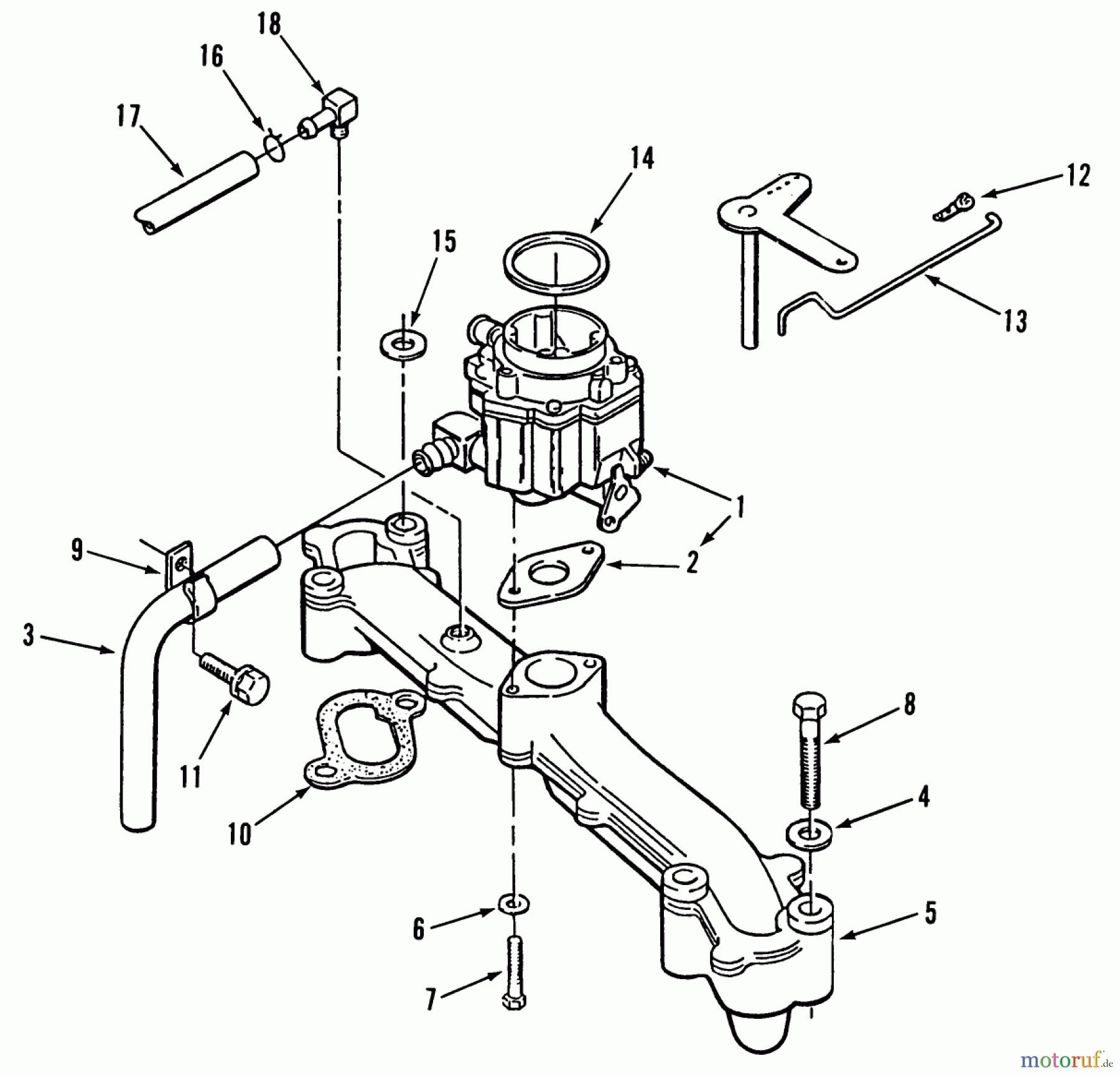  Toro Neu Mowers, Lawn & Garden Tractor Seite 1 41-20OE01 (520-H) - Toro 520-H Garden Tractor, 1990 INTAKE MANIFOLD