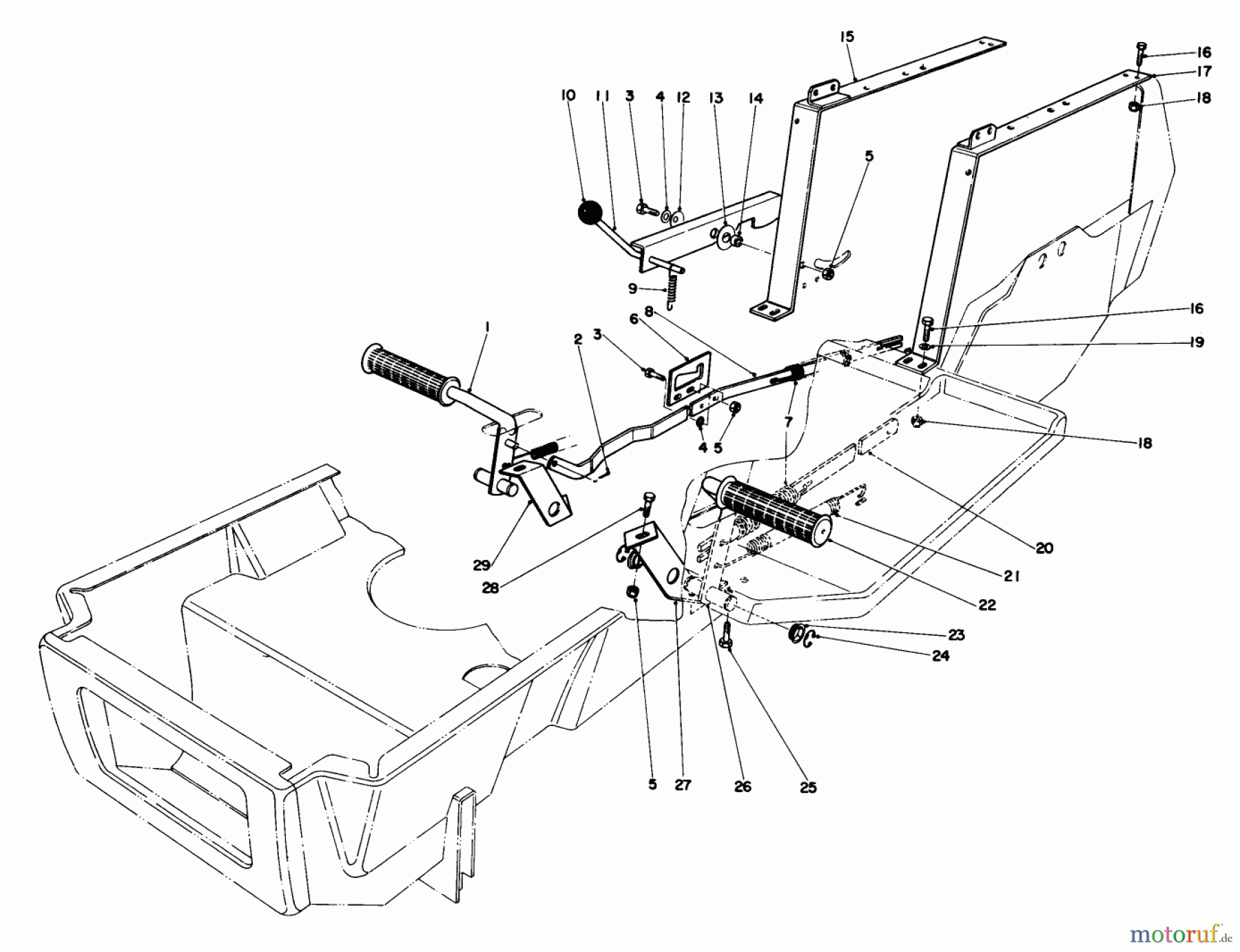  Toro Neu Mowers, Lawn & Garden Tractor Seite 1 57356 (11-42) - Toro 11-42 Lawn Tractor, 1978 (8000001-8999999) BRAKE & CLUTCH PEDAL ASSEMBLY