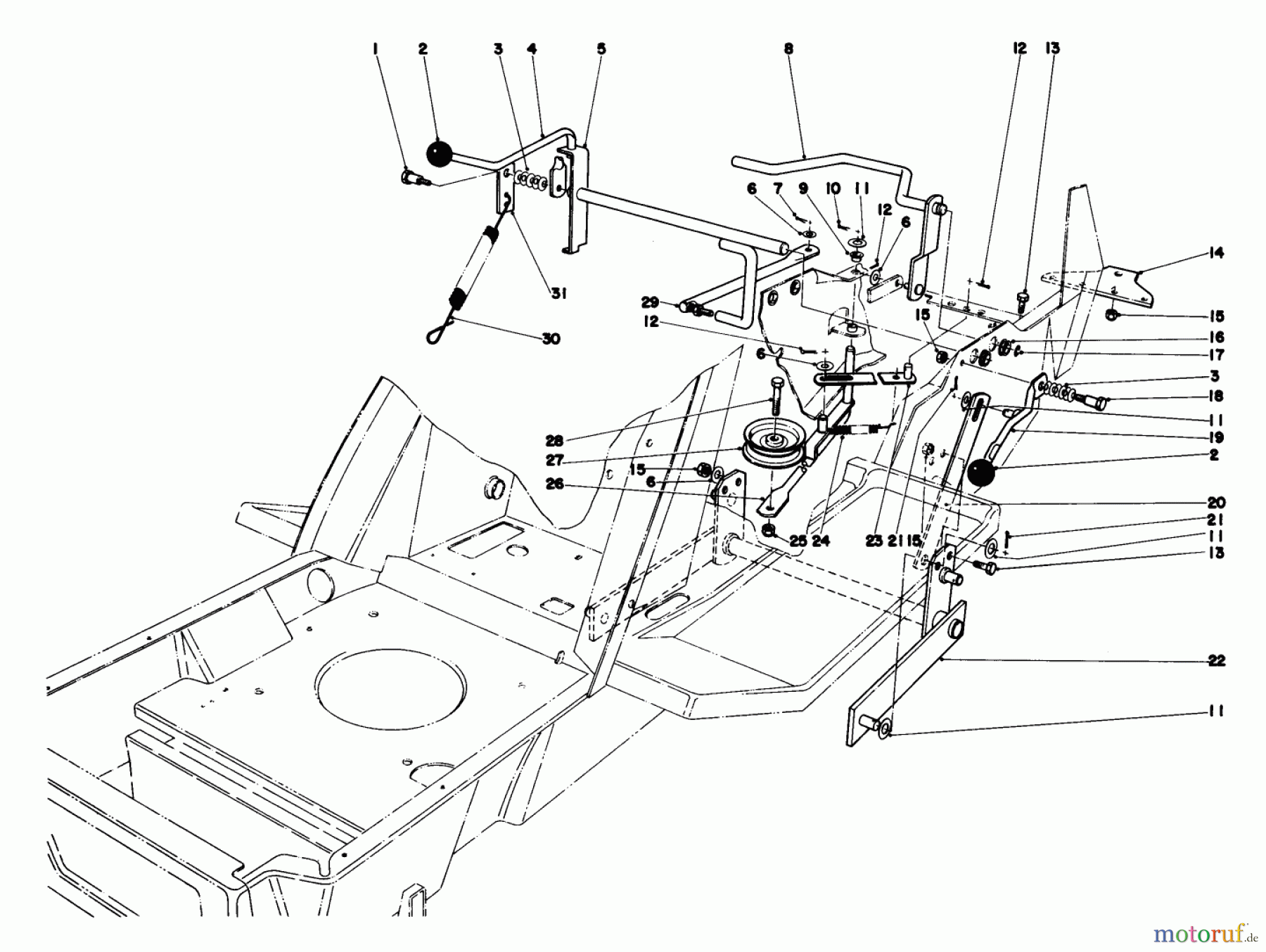  Toro Neu Mowers, Lawn & Garden Tractor Seite 1 57356 (11-42) - Toro 11-42 Lawn Tractor, 1978 (8000001-8999999) SHIFT & CLUTCH ASSEMBLY