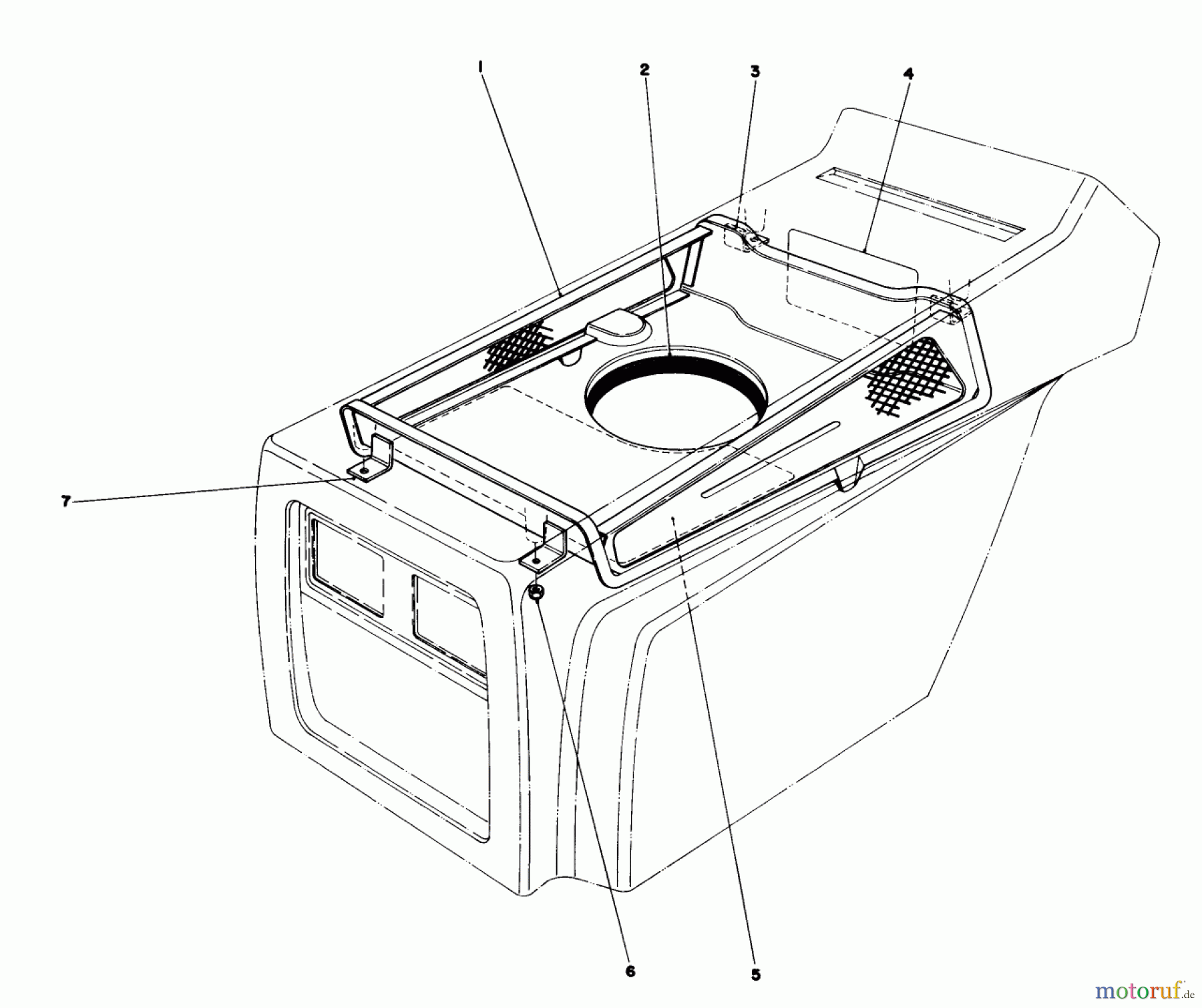  Toro Neu Mowers, Lawn & Garden Tractor Seite 1 57385 - Toro 11 hp Front Engine Rider, 1981 (1000001-1999999) HOOD DUCT ASSEMBLY