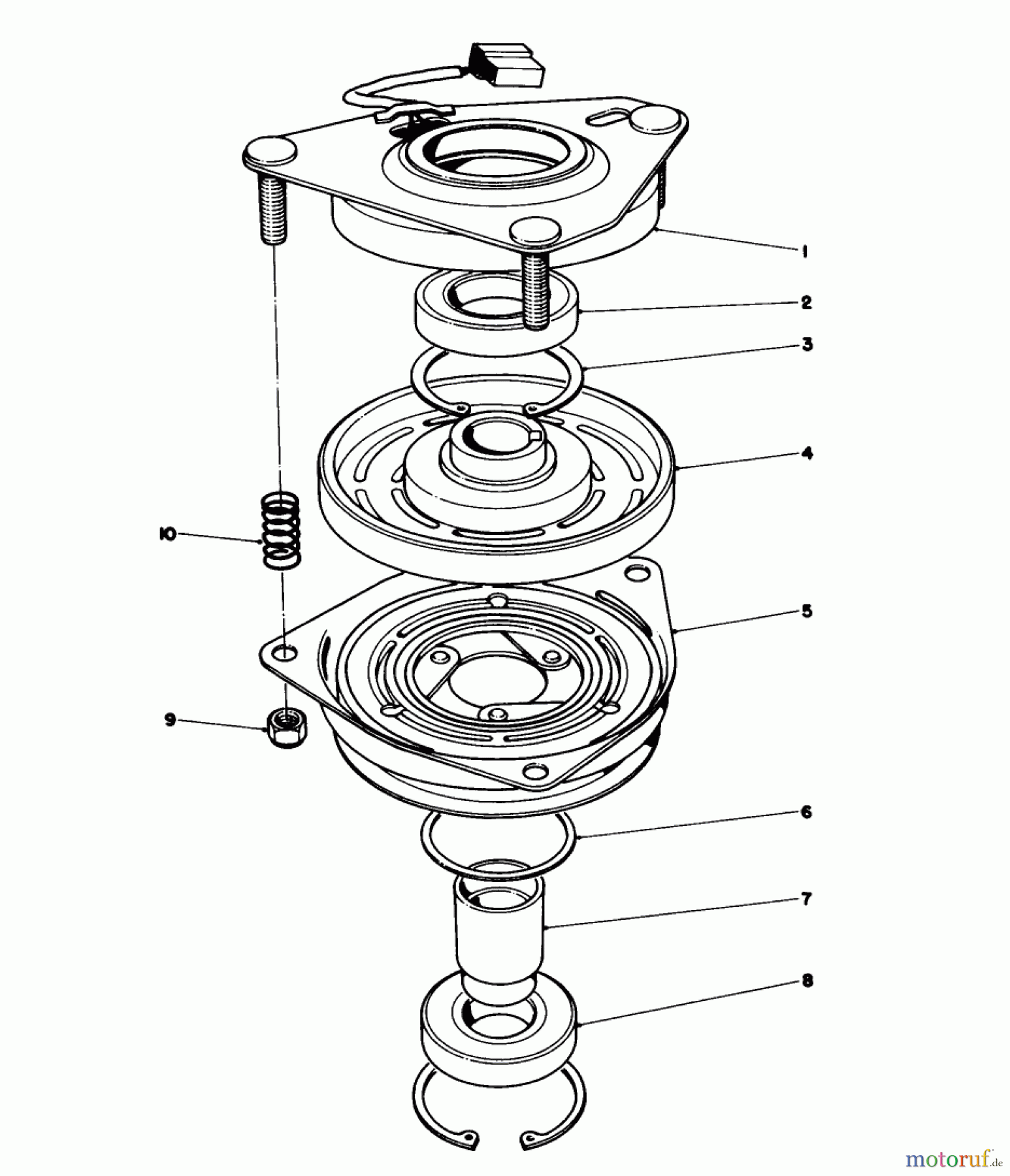  Toro Neu Mowers, Lawn & Garden Tractor Seite 1 57450 (12-32) - Toro 12-32 Lawn Tractor, 1991 (1000001-1999999) CLUTCH ASSEMBLY NO. 54-0220